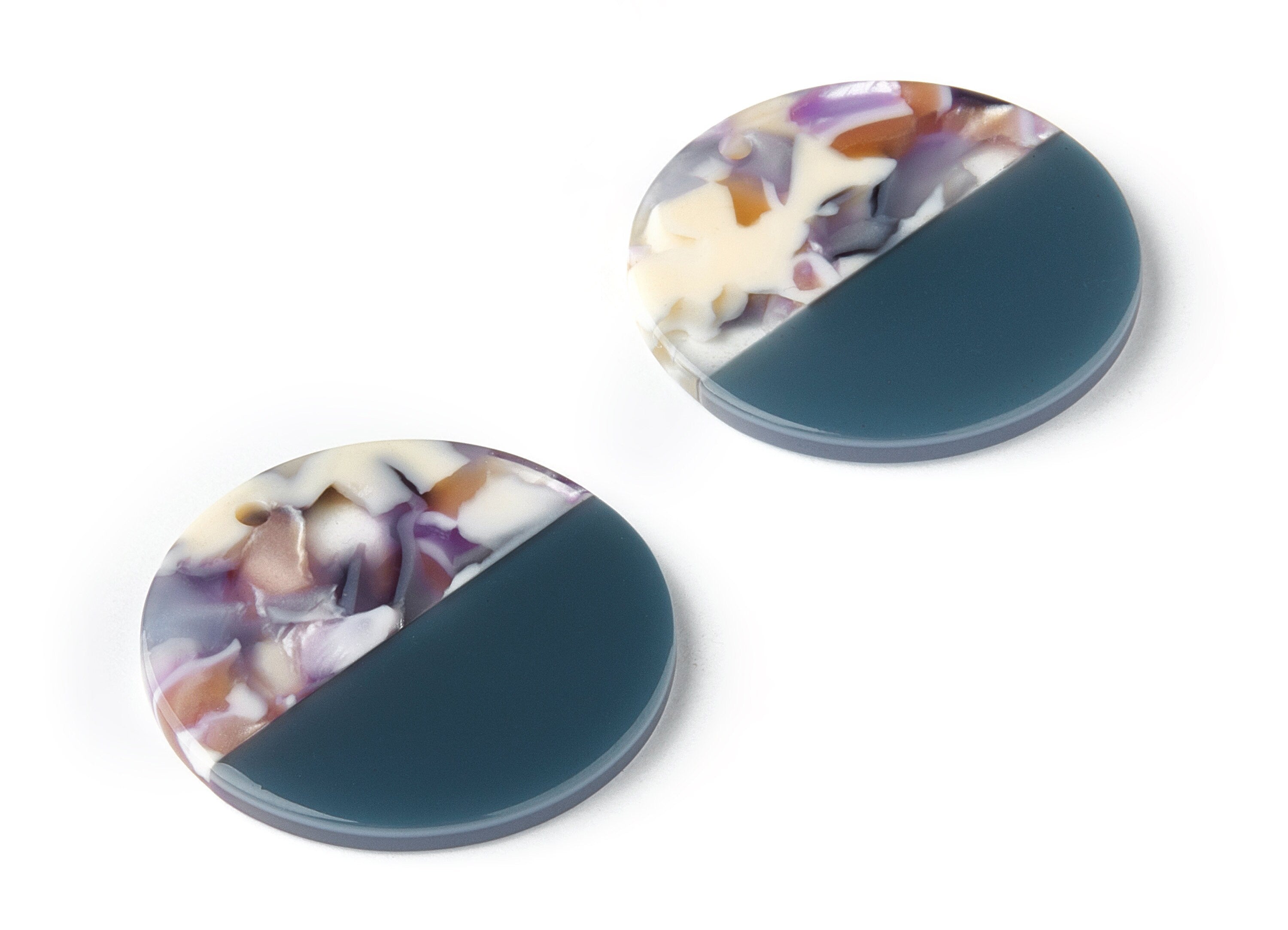 Acetate Round Earring Charms - Circle Shaped Pendant - Earring Findings - Jewelry Supplies - 29.9x29.9x2.3mm - AC1421H - DOMEDBAZAAR