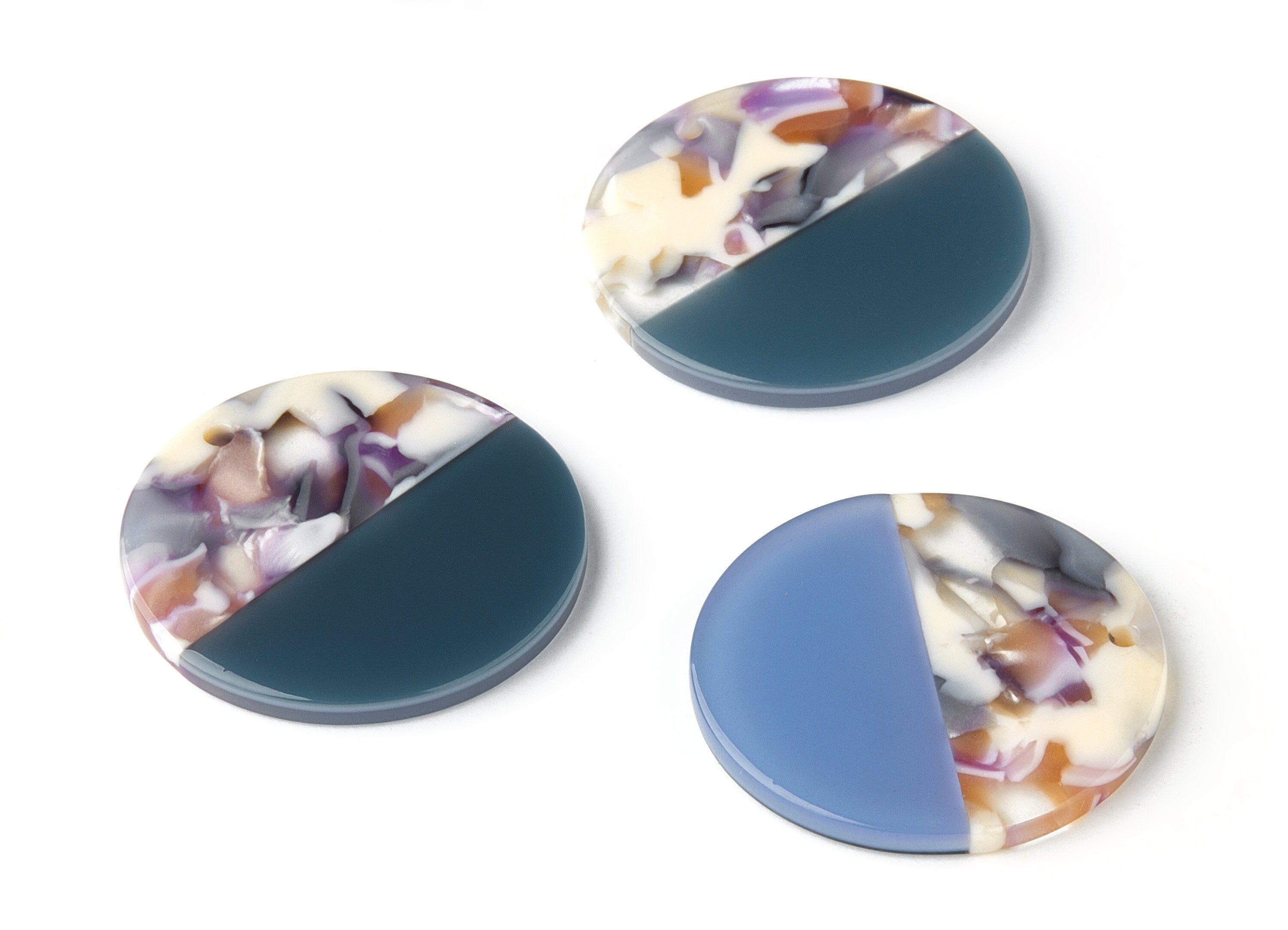 Acetate Round Earring Charms - Circle Shaped Pendant - Earring Findings - Jewelry Supplies - 29.9x29.9x2.3mm - AC1421H - DOMEDBAZAAR