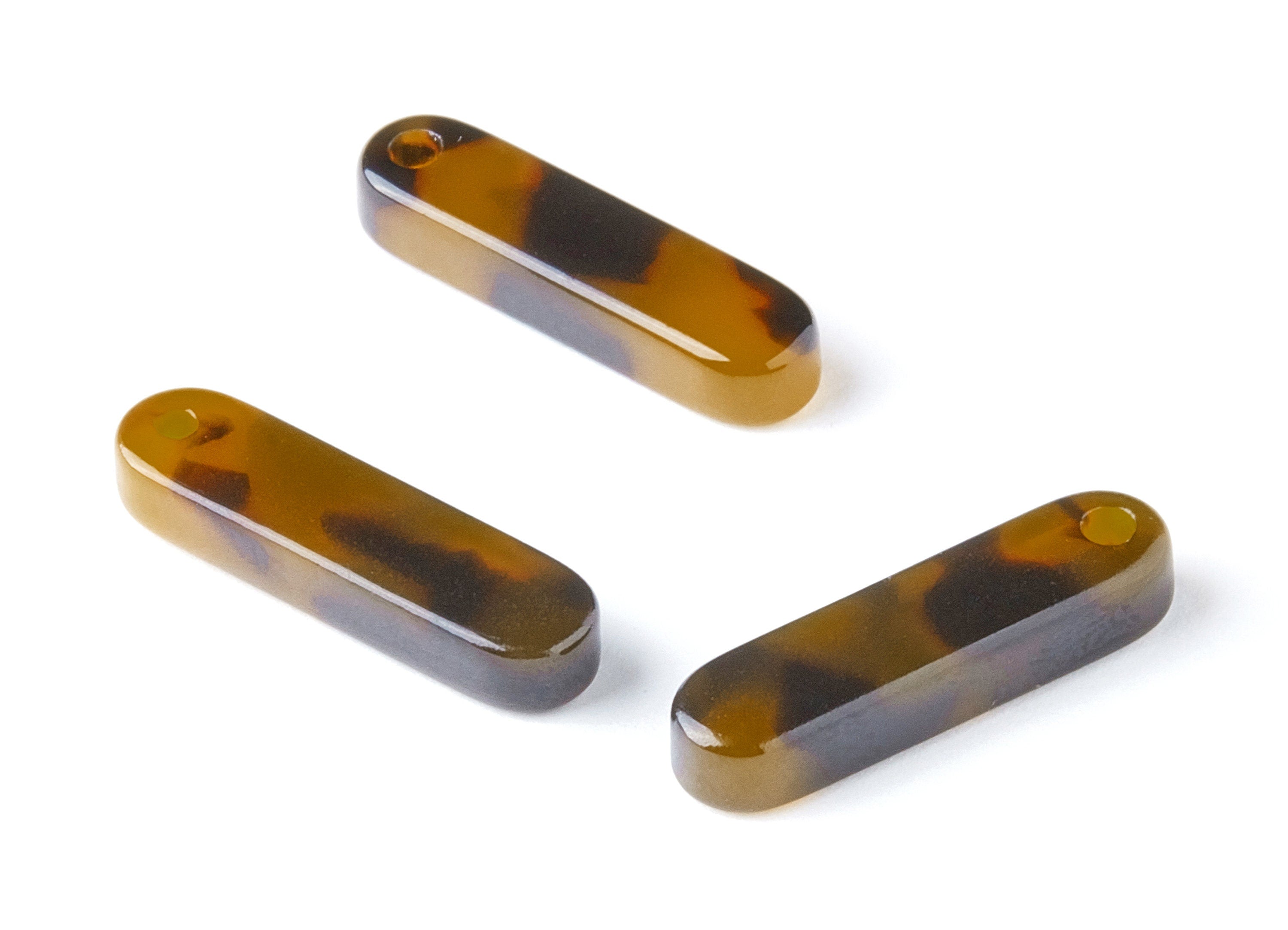 Acetate Acrylic Earring Charms - Tortoise Shell Earrings - Stick Pendant - Jewelry Supplies - Color Code: A01 - 21.4x5.53x3.8mm - AC1574A - DOMEDBAZAAR