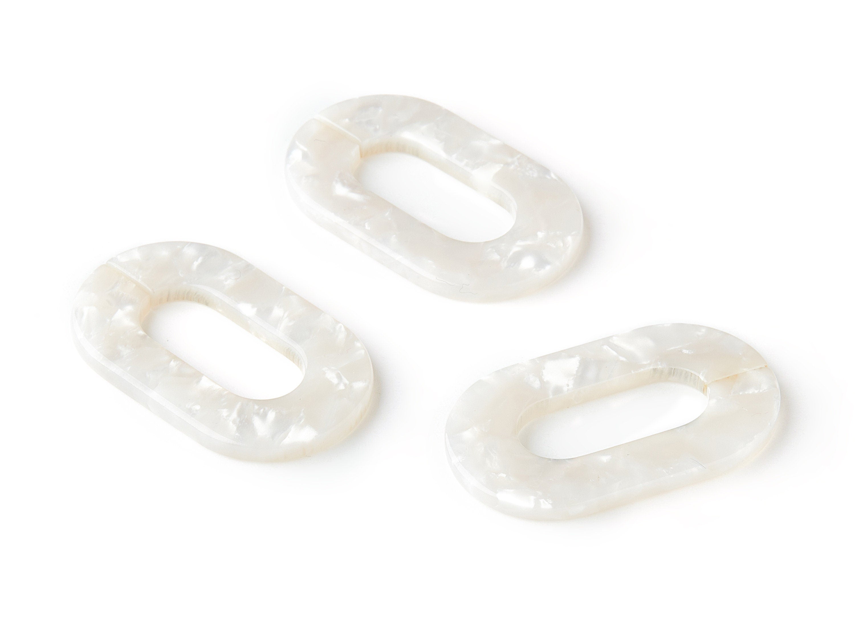 Acetate Oval Earring Charms - Laser Cut Open Oval Flat Cable Chain - Jewelry Supplies - Color Code: A12 - 32.52x19.75x2.66mm - AC1148E - DOMEDBAZAAR