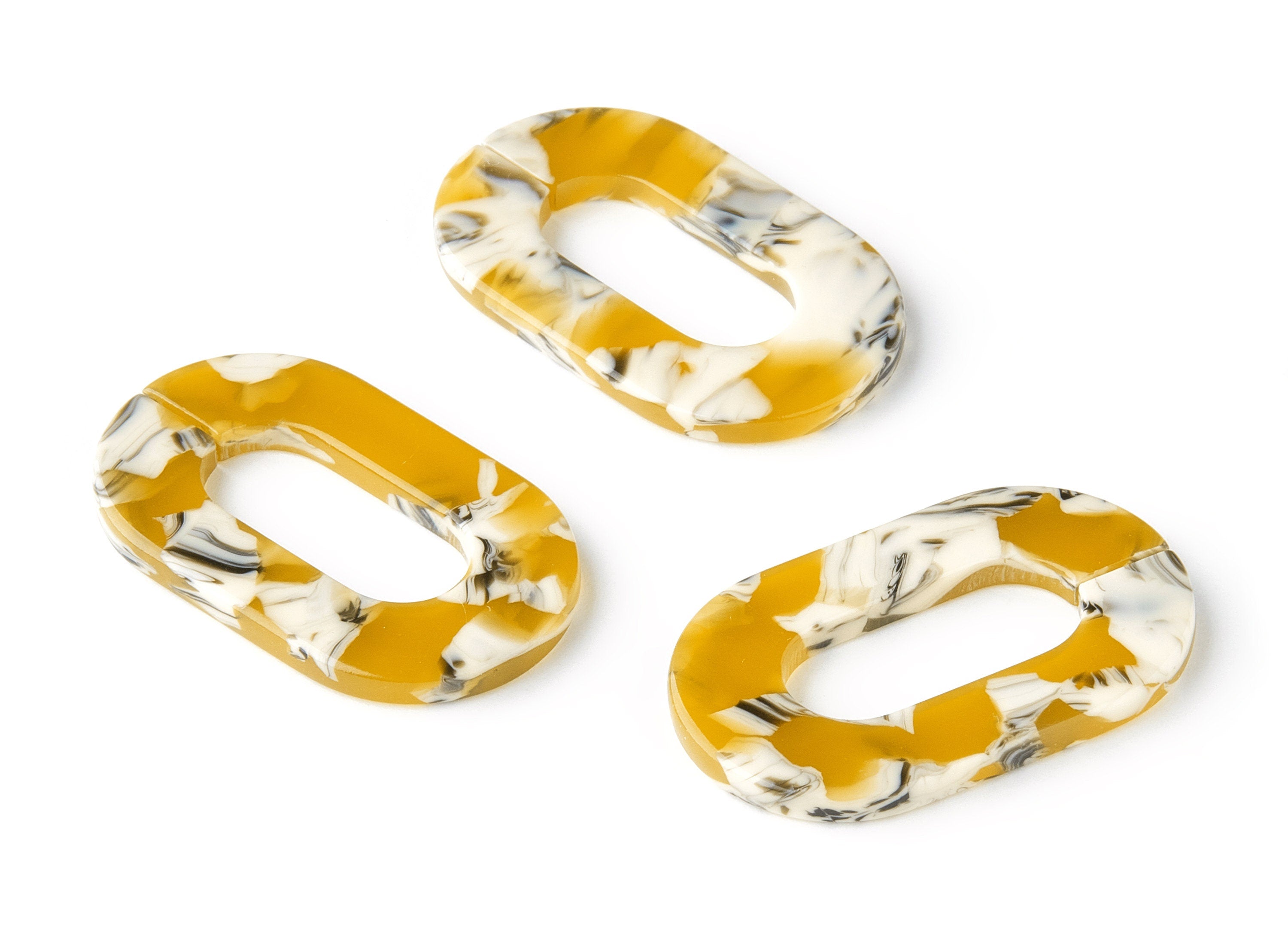 Acetate Oval Earring Charms - Laser Cut Open Oval Flat Cable Chain - Jewelry Supplies - Color Code: A14 - 32.52x19.75x2.66mm - AC1148B - DOMEDBAZAAR