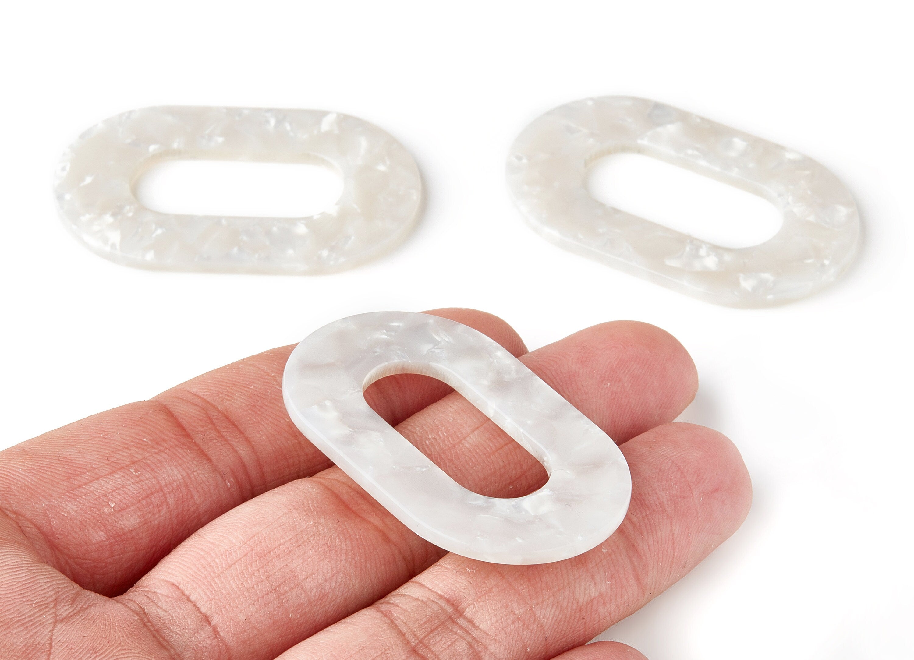 Acetate Oval Earring Charms - Acrylic Oval Pendant - Earring Findings - Jewelry Supplies - Color Code: A12 - 46.89x29.3x2.63mm - AC1149E - DOMEDBAZAAR