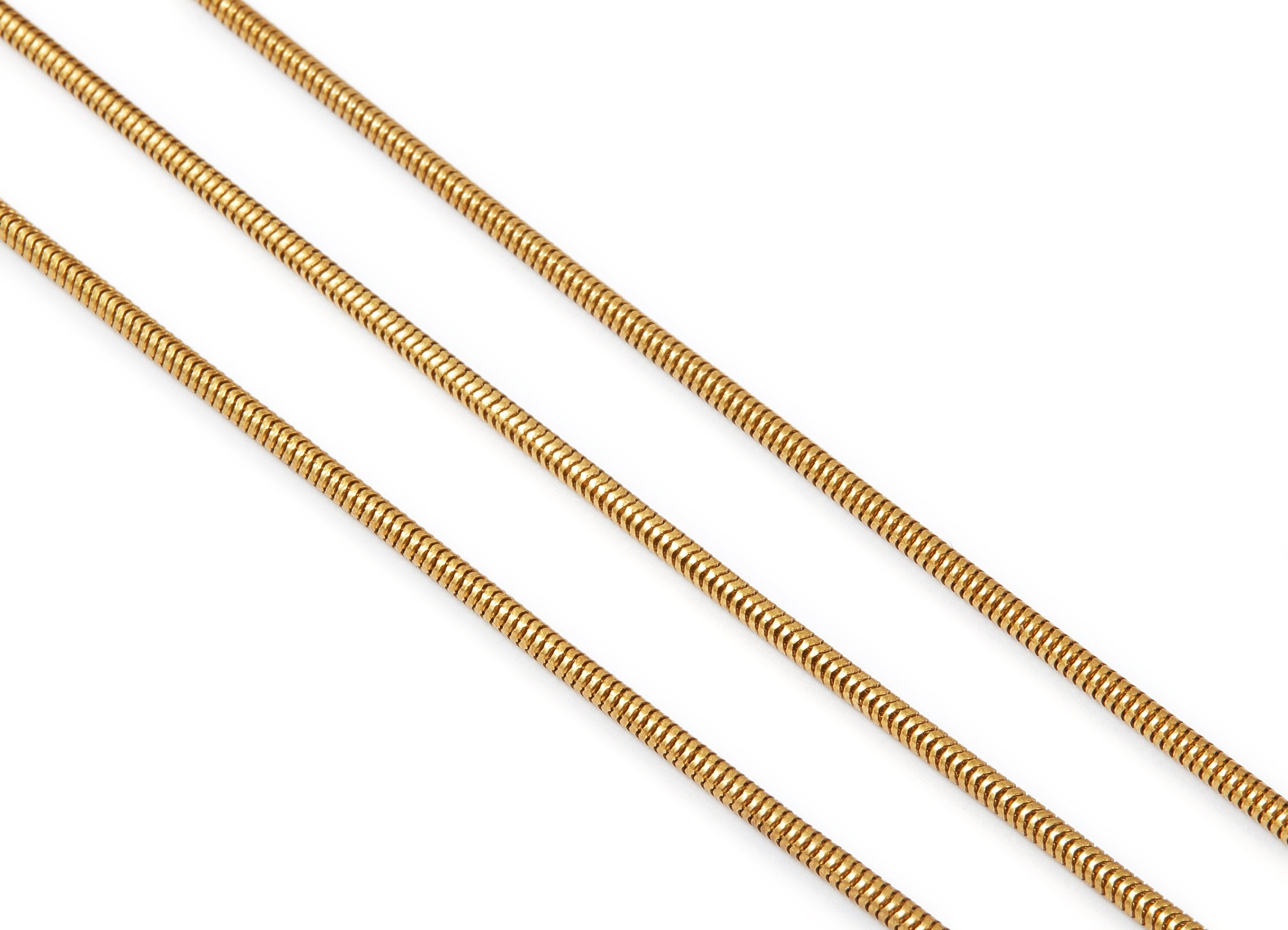 Brass Snake Chain - Raw Brass Chain - Round Snake Chain - 0.10" x 0.10" - for Necklace Bracelet Earing Jewellery Making - CC1081 - DOMEDBAZAAR