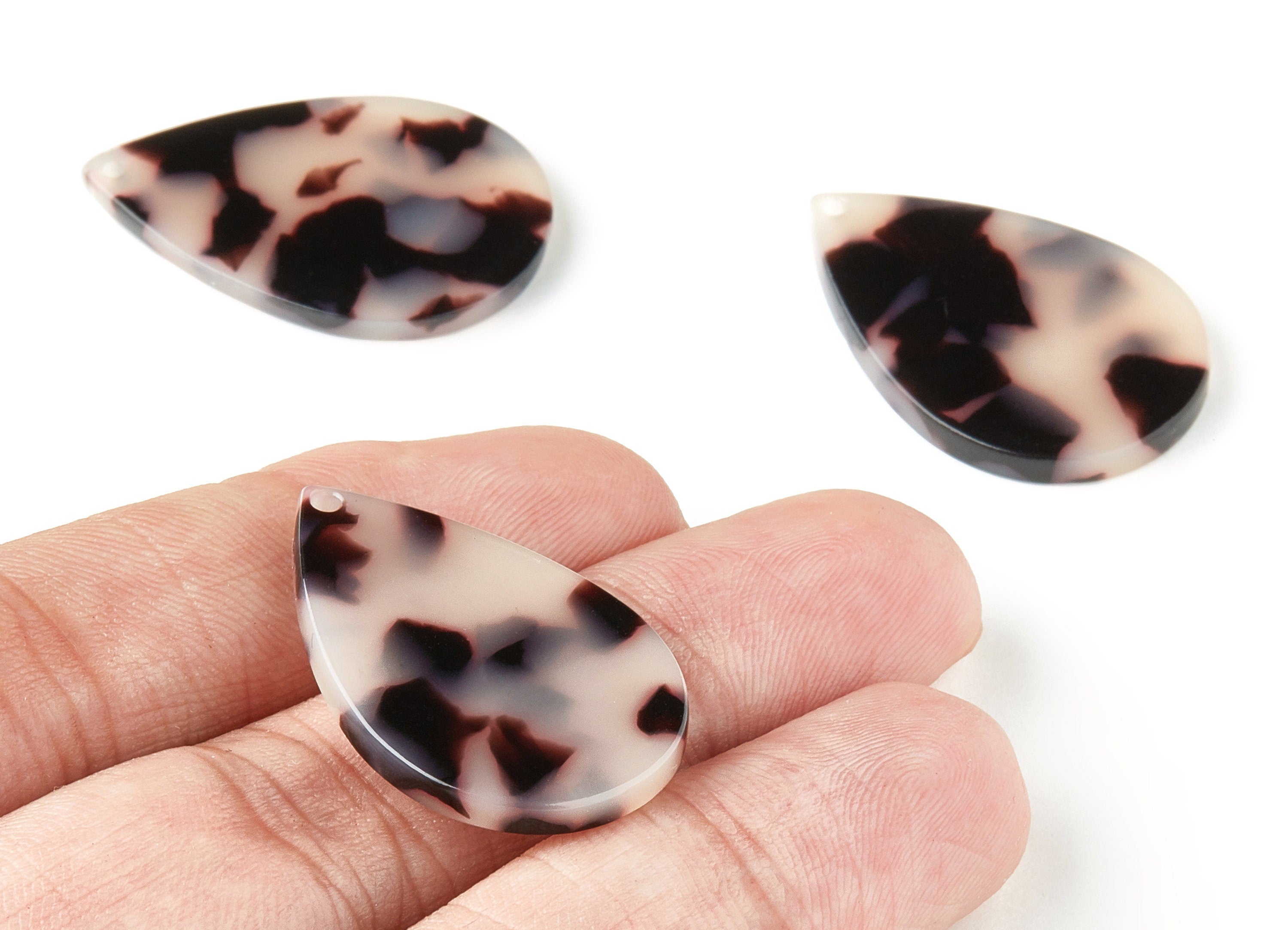 Acetate Drop Charms - Blonde Tortoise Shell Earrings - Drop Earrings and Pendant - Color Code:A07 - 31x21x2.6mm - AC1127-A07 - DOMEDBAZAAR