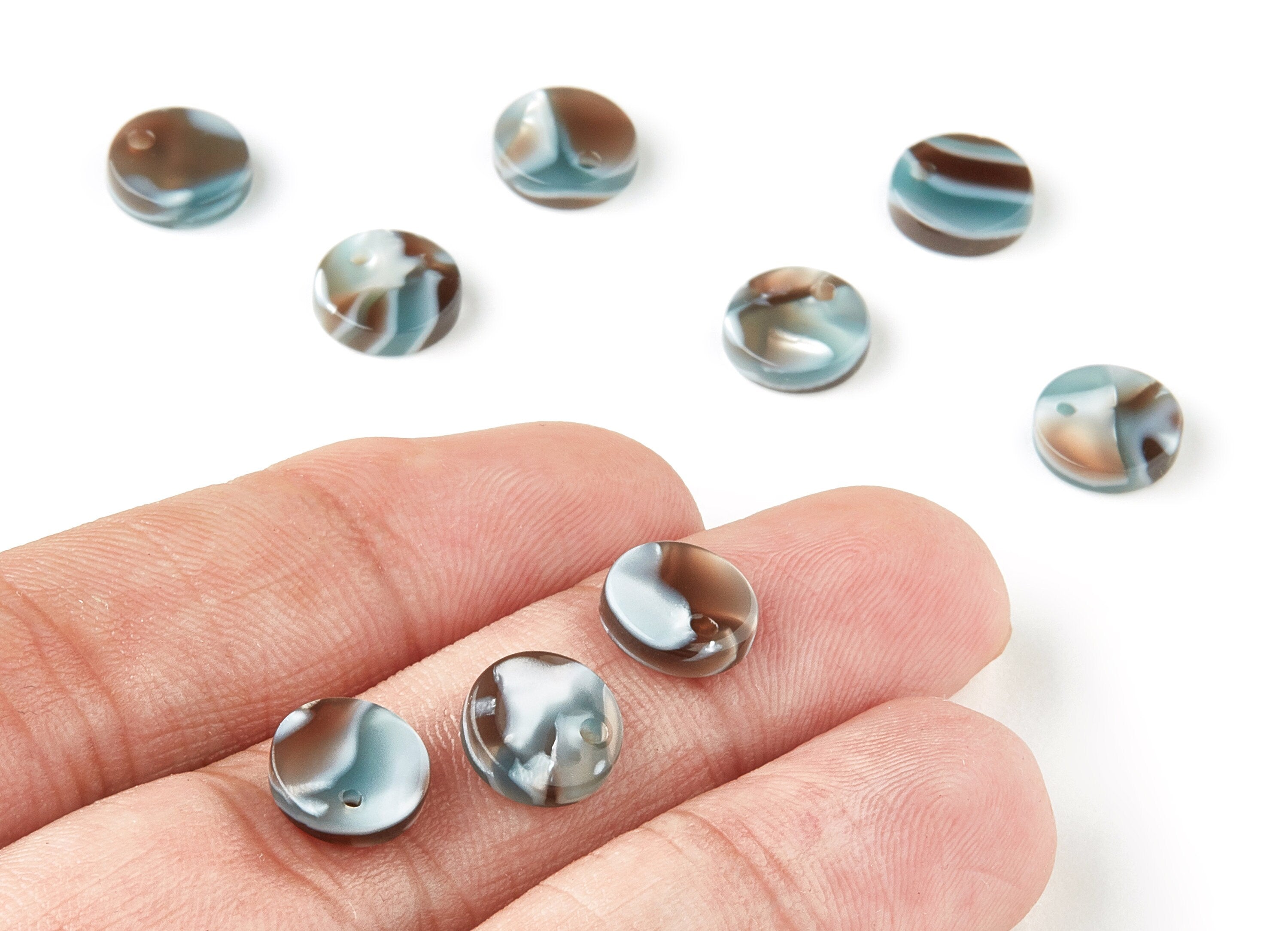 Acetate Round Charms - Coin Earrings and Pendant - Earring Findings - Jewelry Supplies - Color Code: A20 - 9.87x9.87x2.6mm - AC1151-A20 - DOMEDBAZAAR