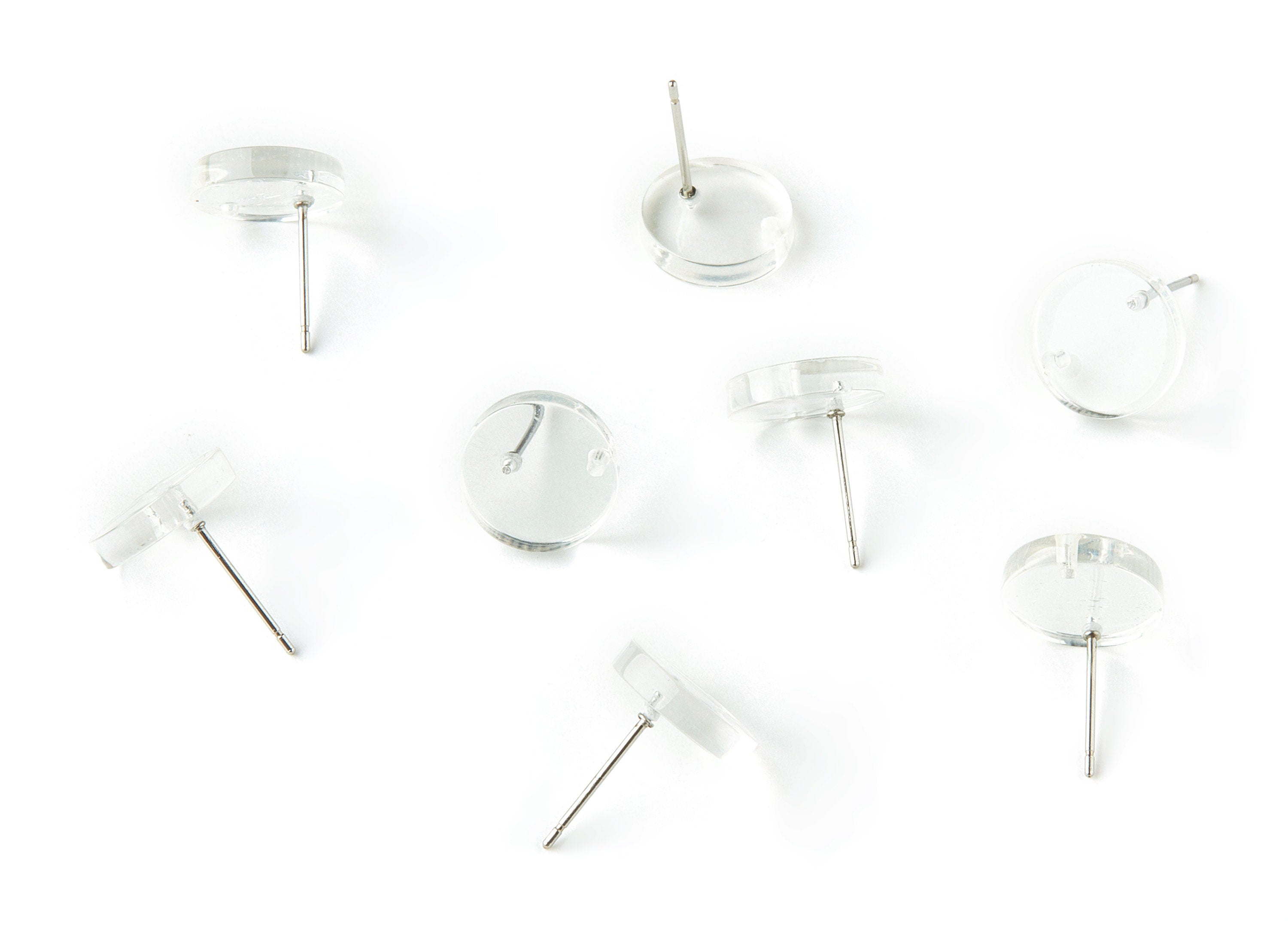 Acrylic Round Earring Stud - Round Earring Post and Stud - Earring Findings - Color Code: A63 - 11.6x11.6x2.95mm - AC1139-A63 - DOMEDBAZAAR