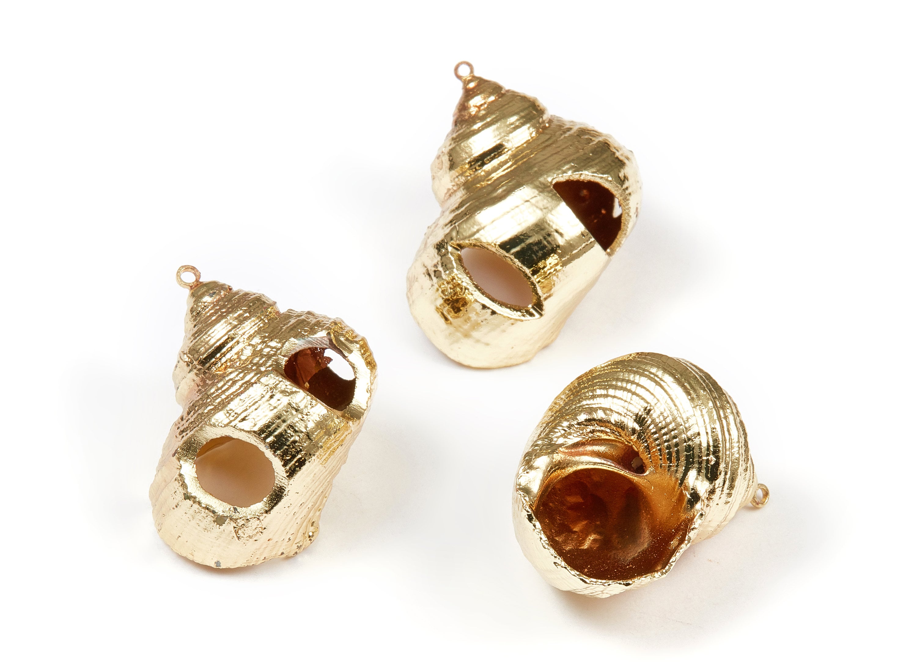Open Whelk Charms - Whelk Seashell Earrings - Cut Open Seashell Pendant - Natural Seashell Earrings - 1 Hole - 29.08x24.74xmm - SF1089 - DOMEDBAZAAR