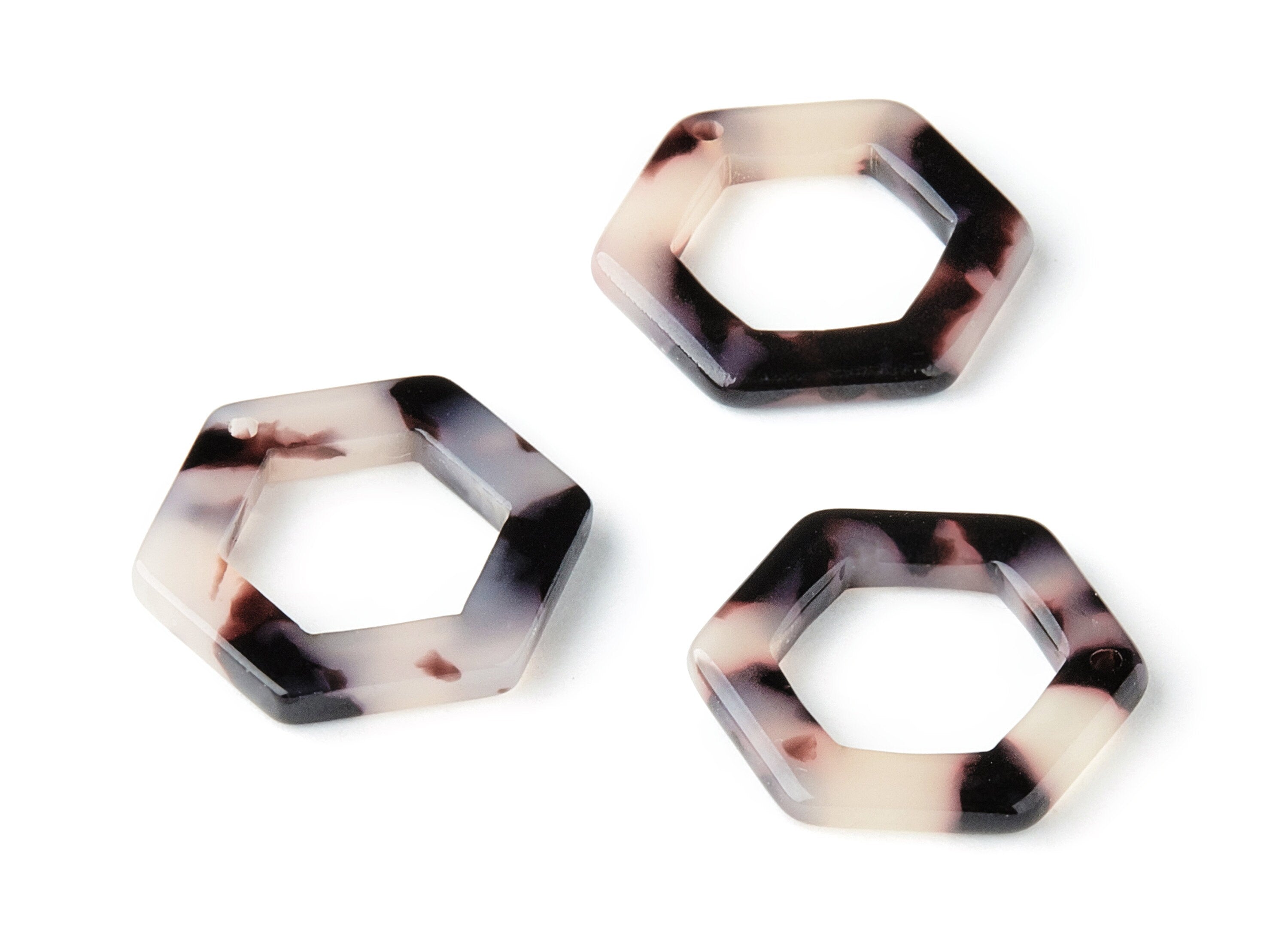 Acetate Acrylic Earring Charms - Blonde Tortoise Shell Earrings - Hexagon Shaped Pendant - Color CodeA06 - 20x18.1x2.6mm - AC1122L - DOMEDBAZAAR