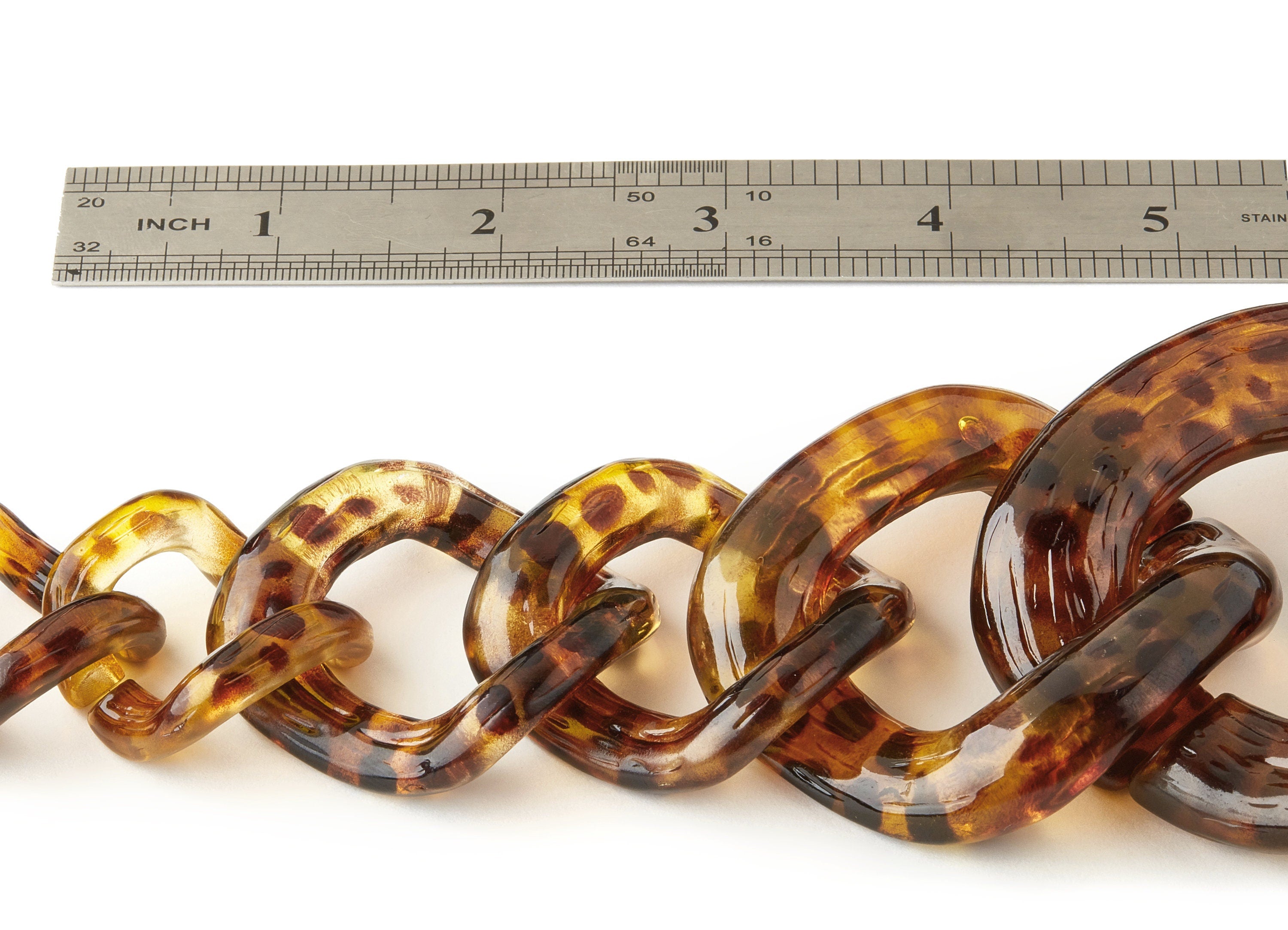 Acrylic Curb Chain - Open Link Curb Chain - 1strand : 46.5cm - Plastic Curb Chain Links - Necklace Chain - 69.52x66.66x13.42mm - AC1693 - DOMEDBAZAAR