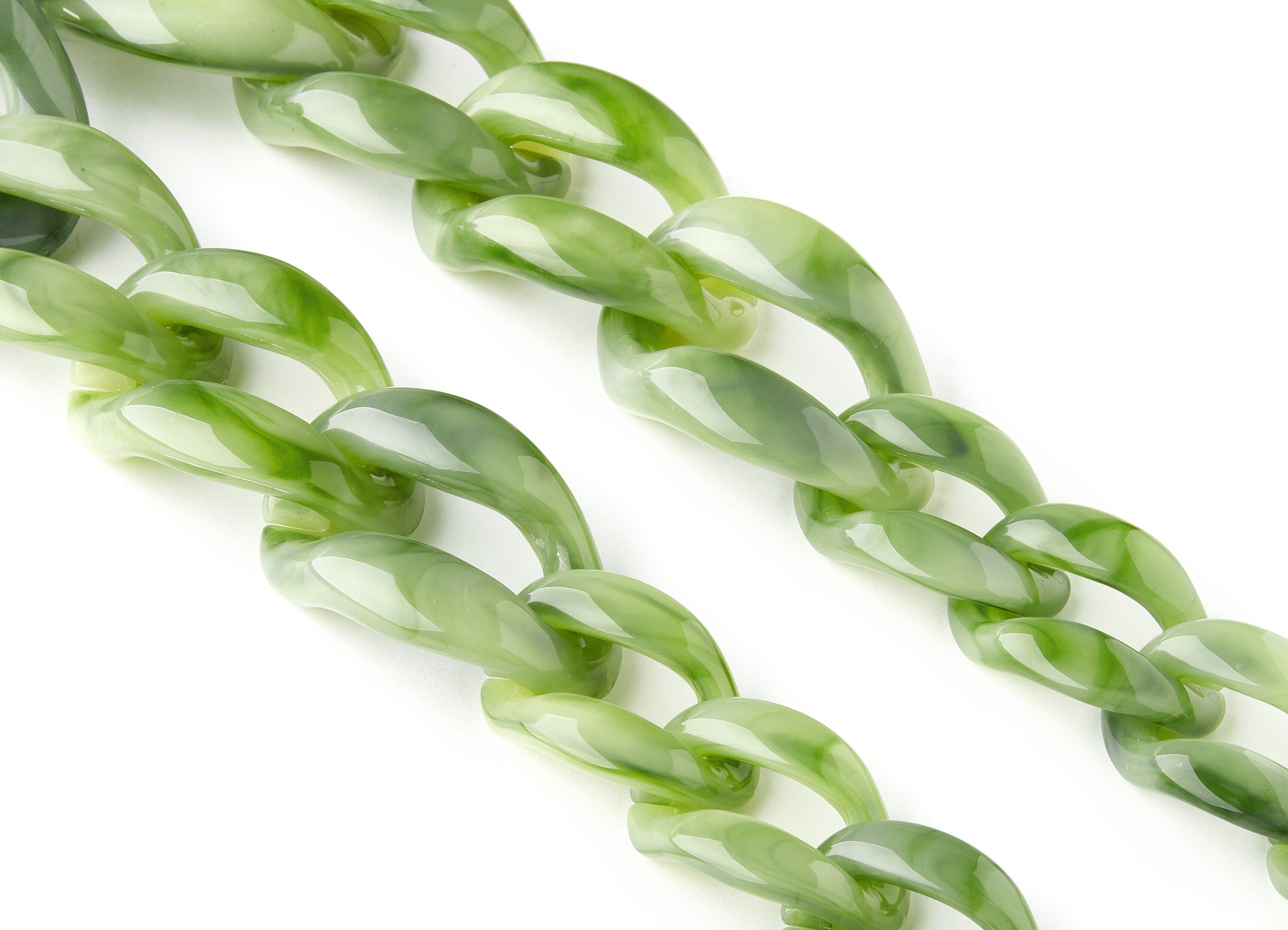 Acrylic Curb Chain - Open Link Curb Chain - 1strand : 55cm - Plastic Curb Chain Links - Necklace Chain - 59.83x44.67x7.51mm - AC1683 - DOMEDBAZAAR