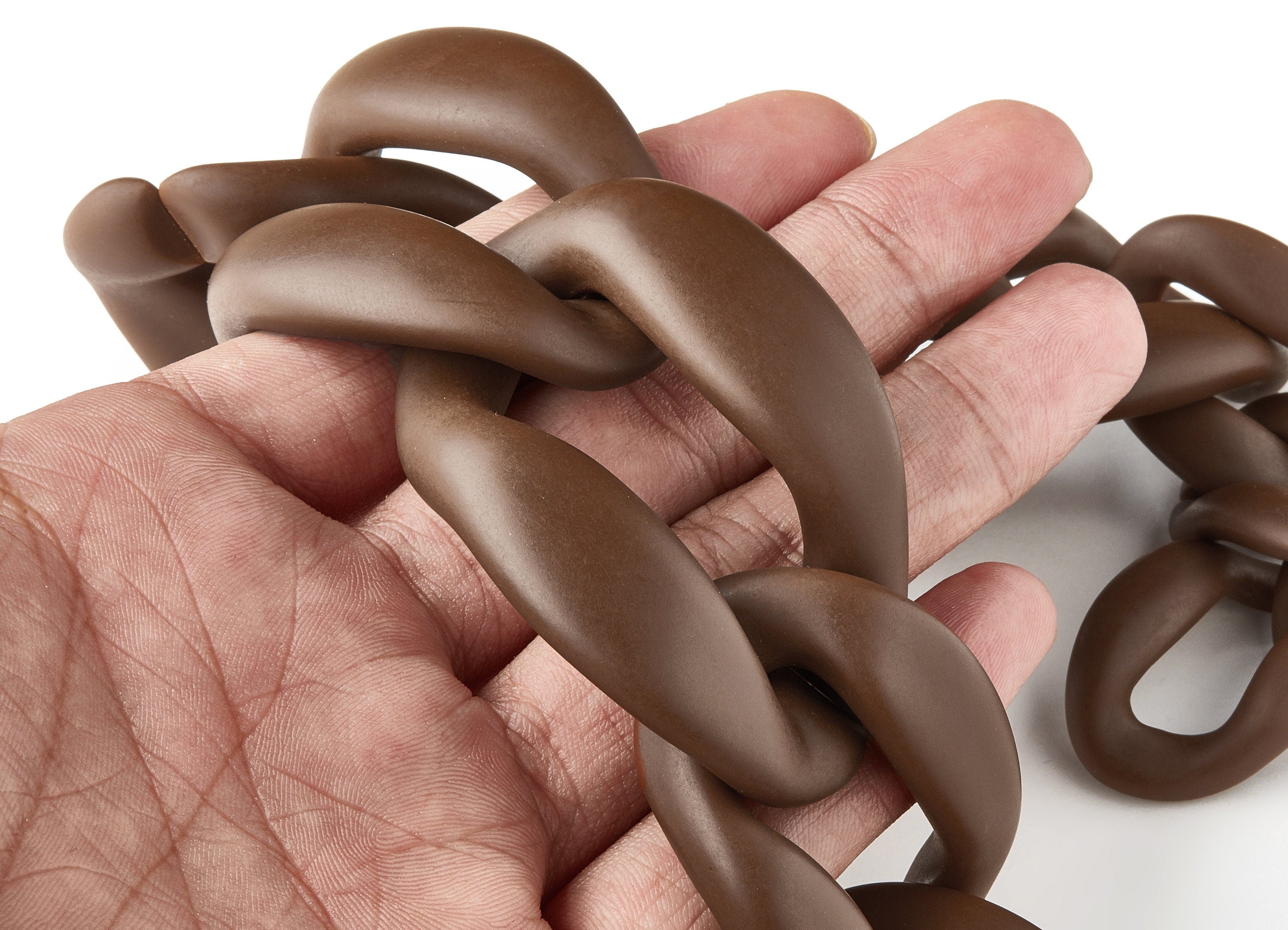 Acrylic Curb Chain - Matte Chain Open Link Curb - 1strand : 55cm - Plastic Curb Chain Links - Necklace Chain - 59.83x44.67x7.51mm - AC1684 - DOMEDBAZAAR