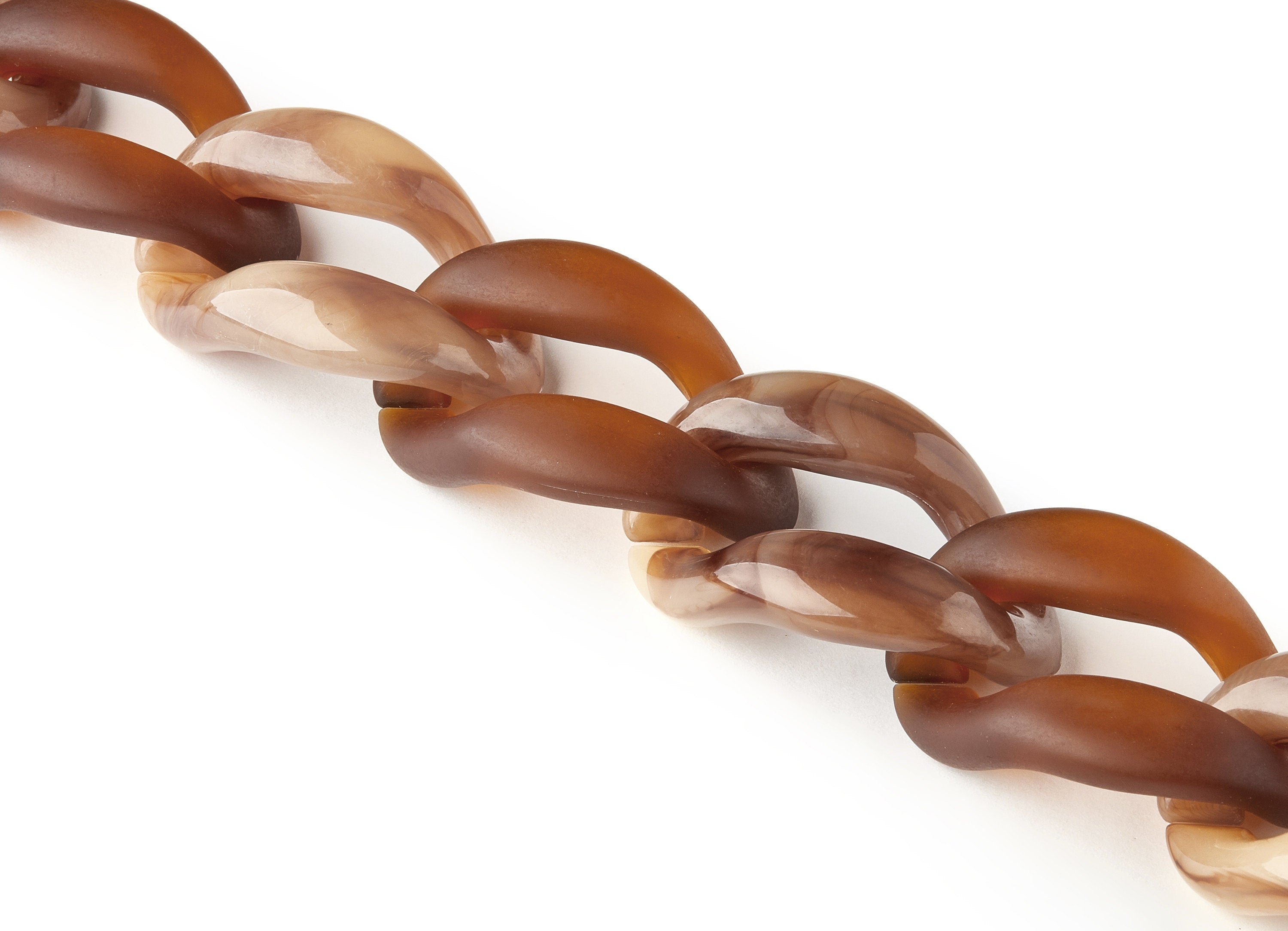 Acrylic Curb Chain - Matte Chain Open Link Curb - 1strand : 100cm - Plastic Curb Chain Links - Necklace Chain - 48.91x34.3x8.63mm - AC1687 - DOMEDBAZAAR