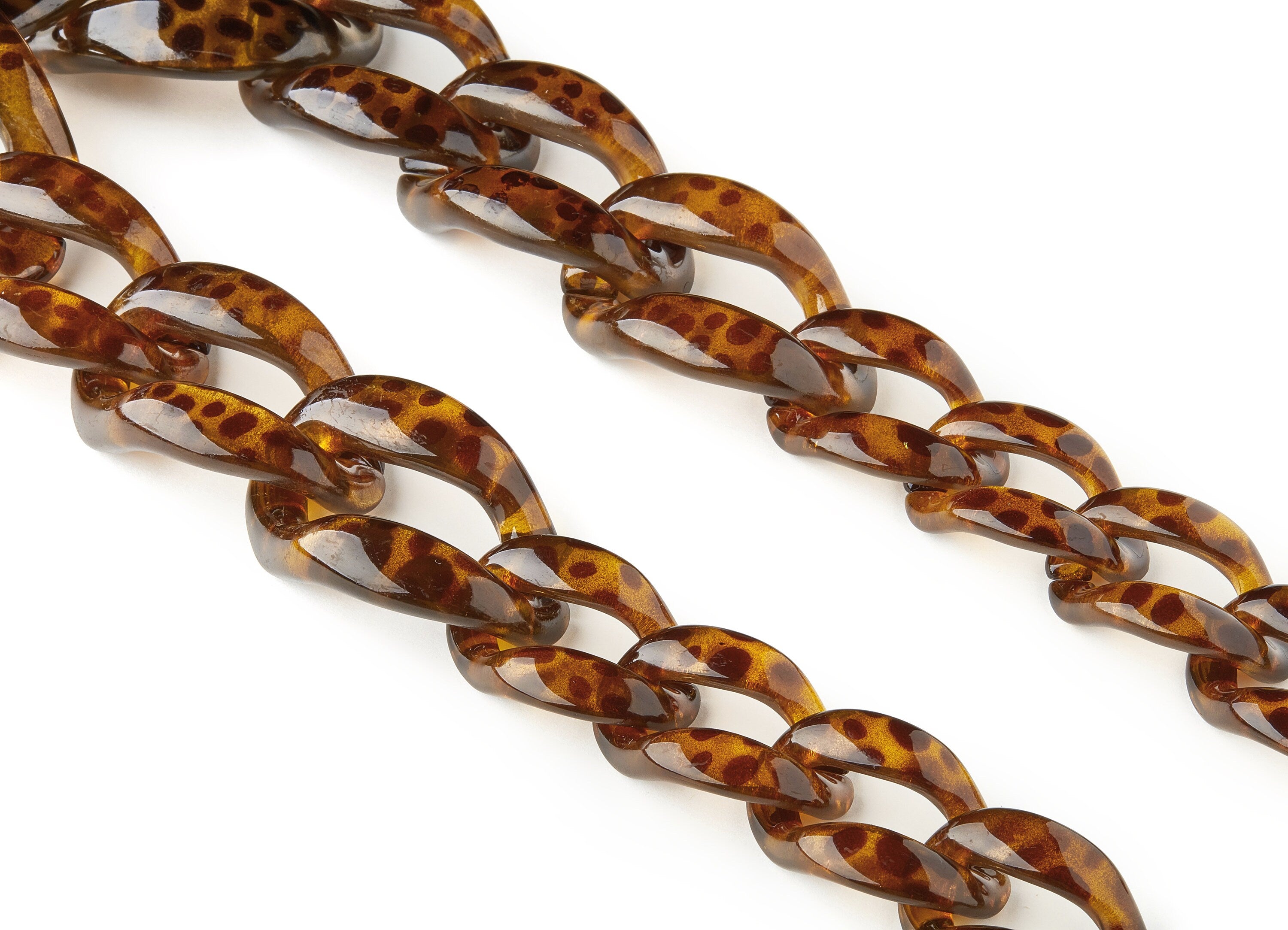 Acrylic Curb Chain - Open Link Curb Chain - 1strand : 54.5cm - Plastic Curb Chain Links - Necklace Chain - 64x43.64x7.58mm - AC1692 - DOMEDBAZAAR