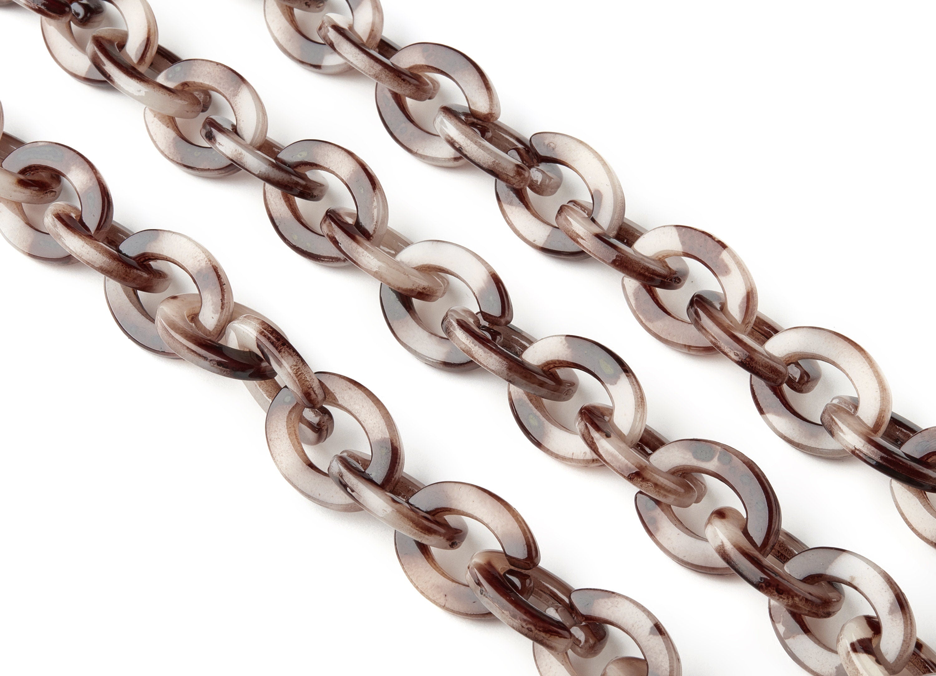 Acrylic Oval Curb Chain - Open Link Curb Chain - 1strand : 100cm - Plastic Curb Chain Links - Necklace Chain - 25.23x18.95x3.74mm - AC1695 - DOMEDBAZAAR