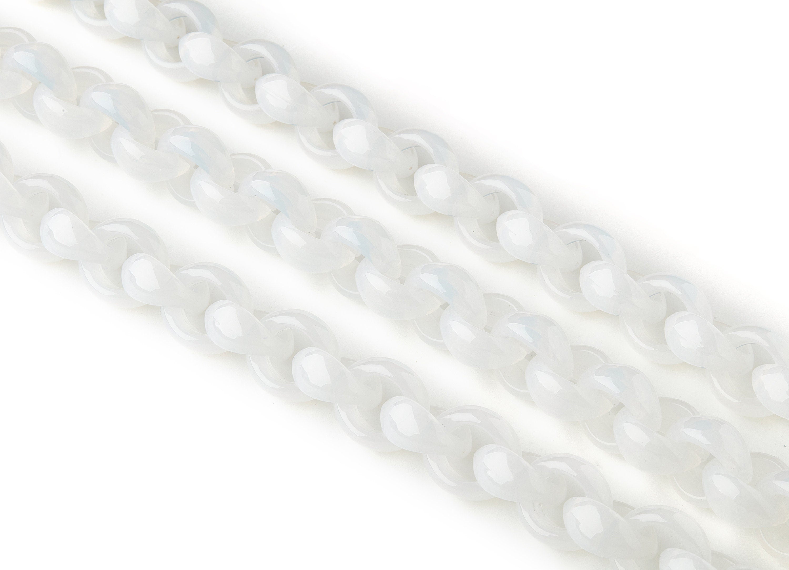 Acrylic Round Curb Chain - Open Link Curb Chain - 1strand : 100cm - Plastic Curb Chain Links - Necklace Chain - 20.24x18.39x4.4mm - AC1690 - DOMEDBAZAAR