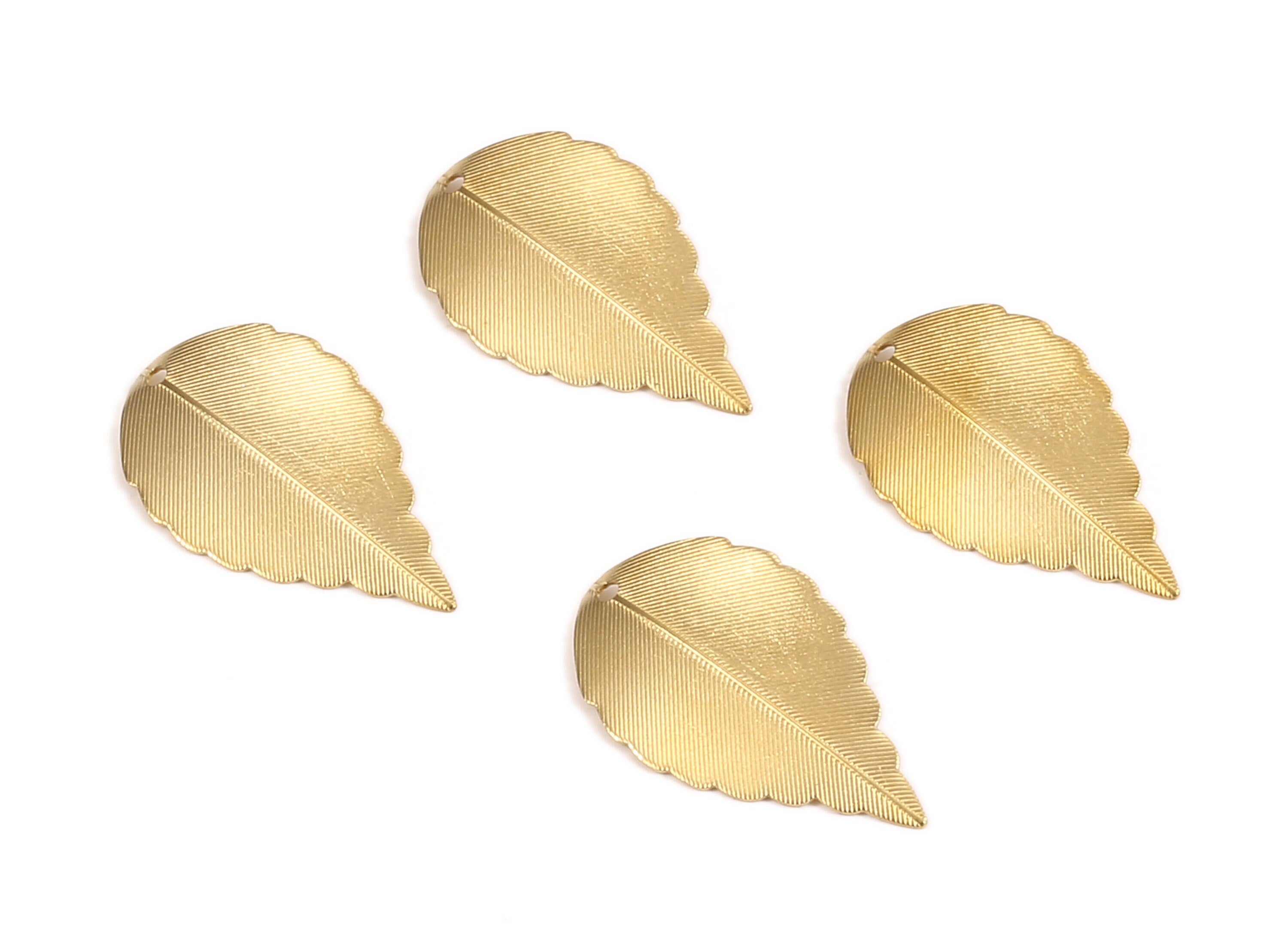 Brass Leaf Charms - Raw Brass Leaf Earrings and Pendant - Earring Findings - Jewelry Supplies - 26.66x15.05x0.43mm - PP2293 - DOMEDBAZAAR
