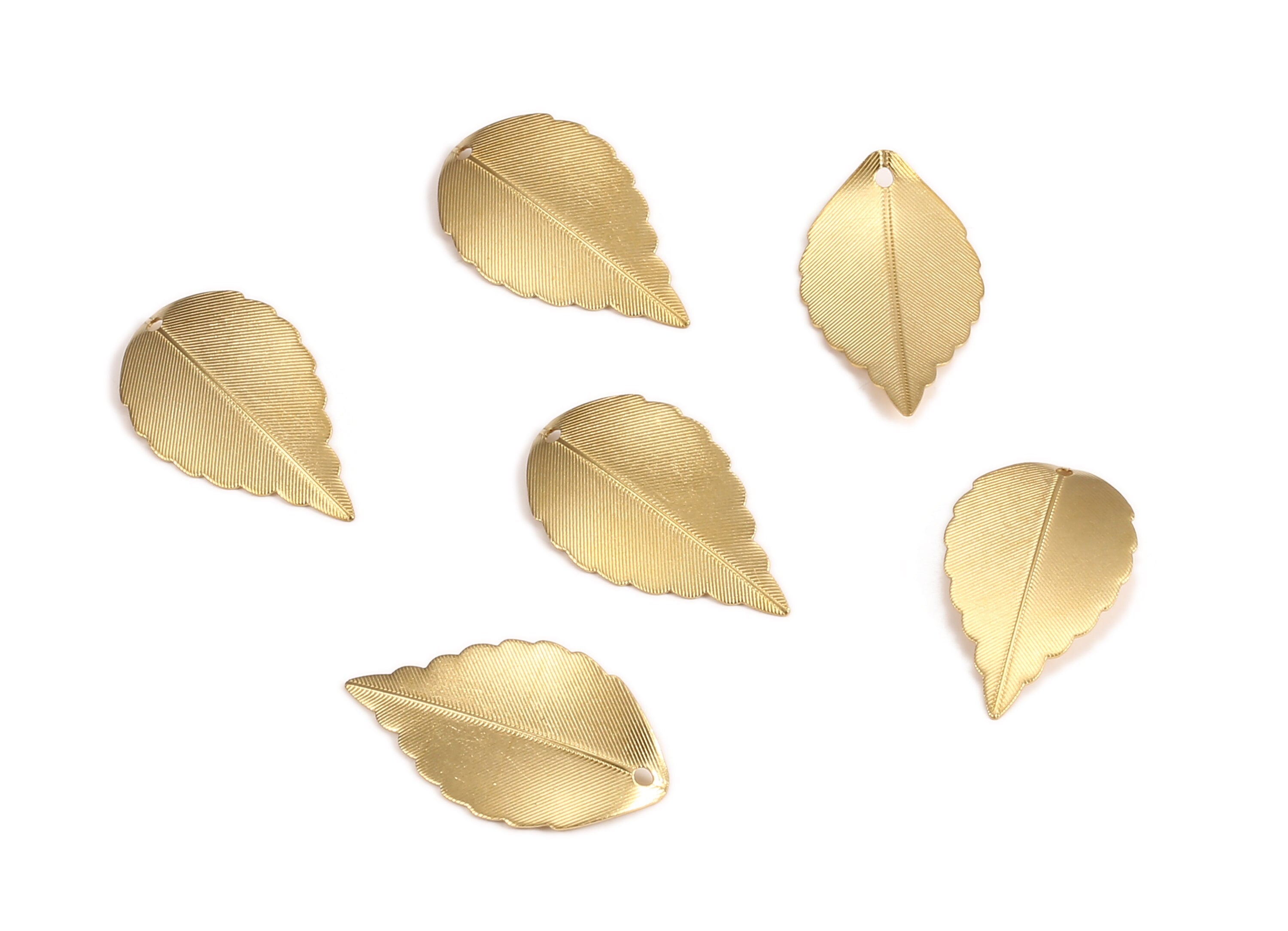 Brass Leaf Charms - Raw Brass Leaf Earrings and Pendant - Earring Findings - Jewelry Supplies - 26.66x15.05x0.43mm - PP2293 - DOMEDBAZAAR