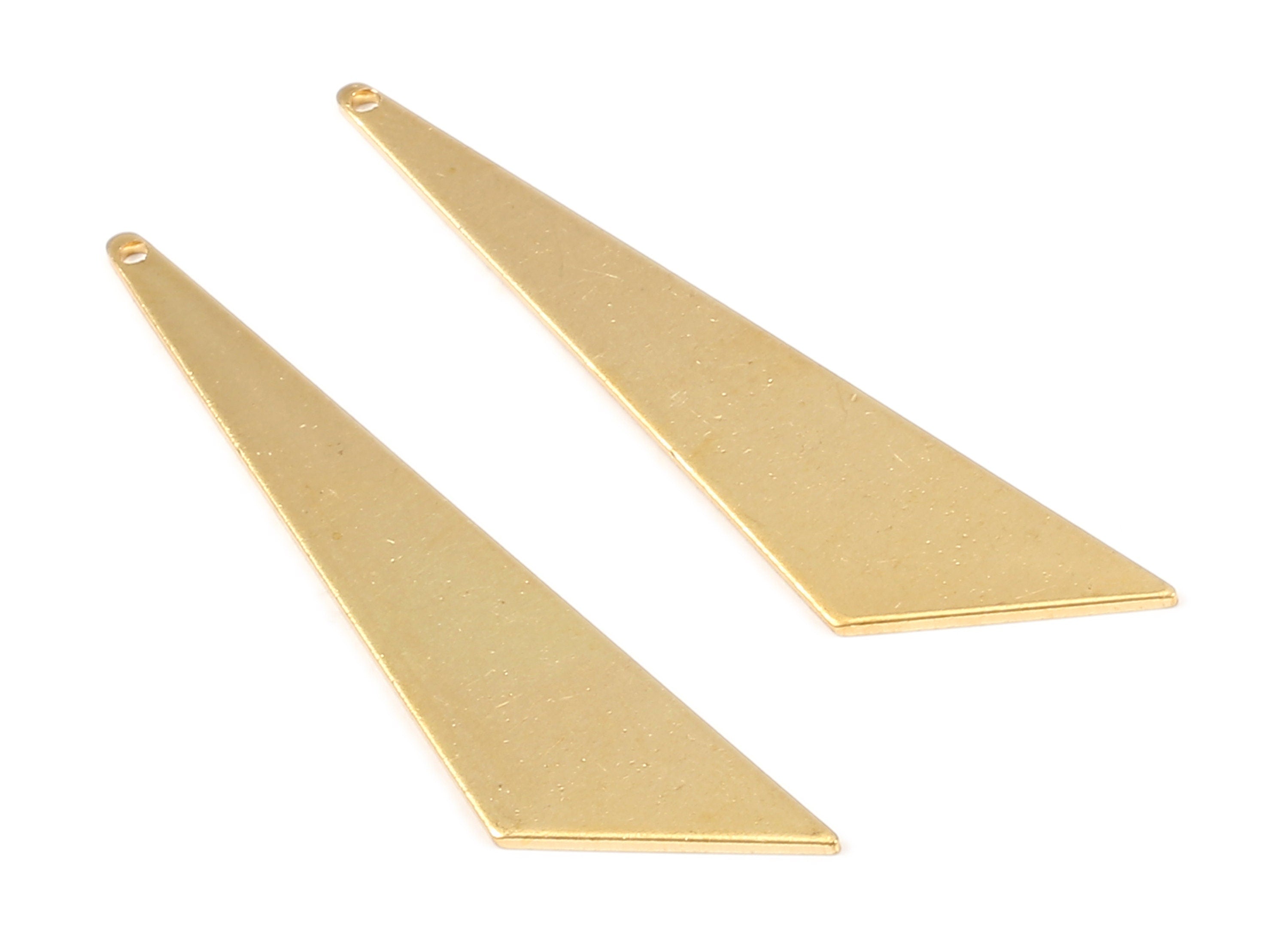 Personalized stamping blank - Brass Triangle Charms - Raw Brass Triangle Earrings and Pendant - Earring Findings - 58x12.51x0.94mm - PP2174 - DOMEDBAZAAR