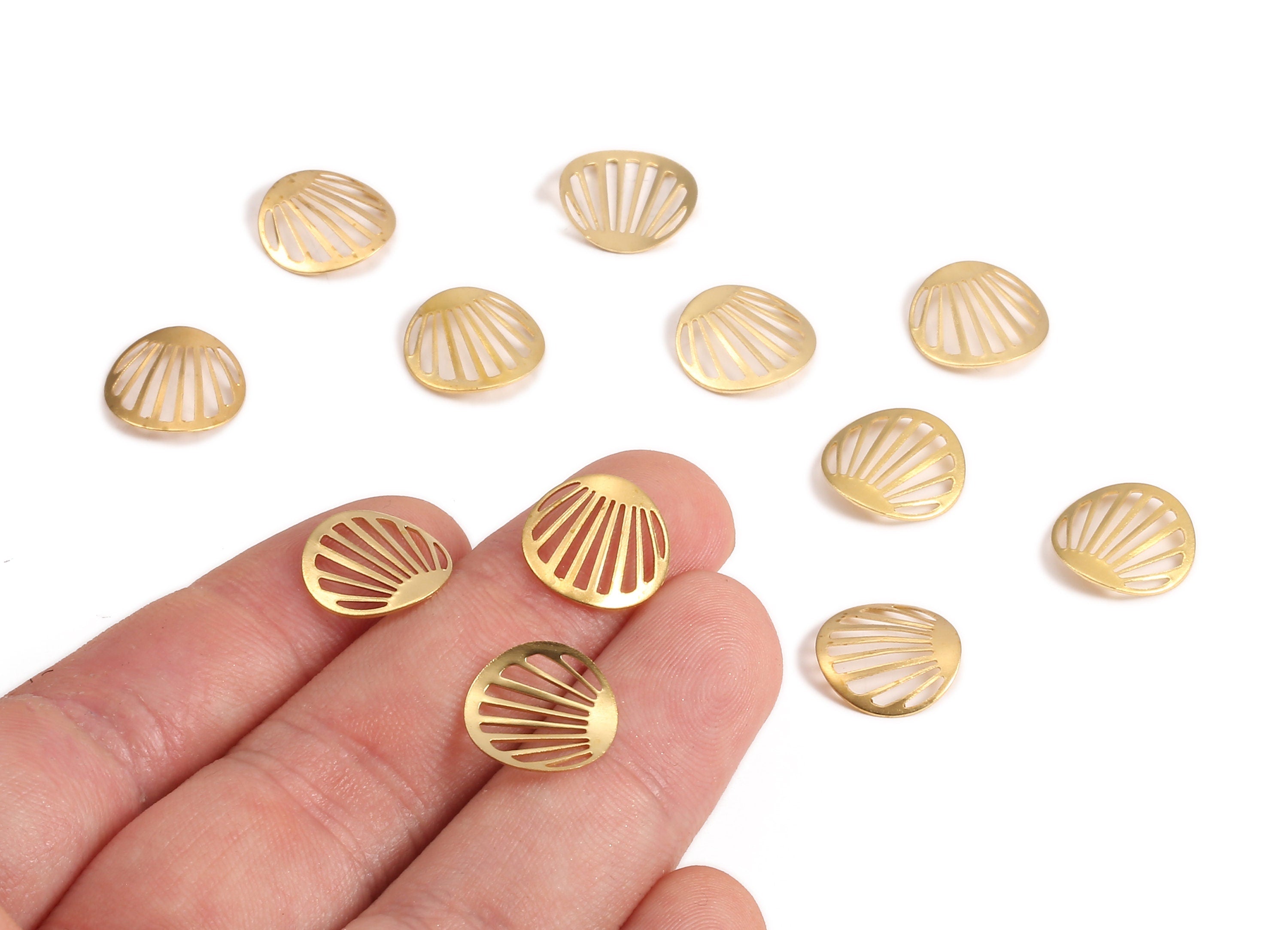 Brass Round Charms - Raw Brass Round Earrings and Pendant - Earring Findings - Jewelry Supplies - 13.05x12.94x0.41mm - PP2162 - DOMEDBAZAAR