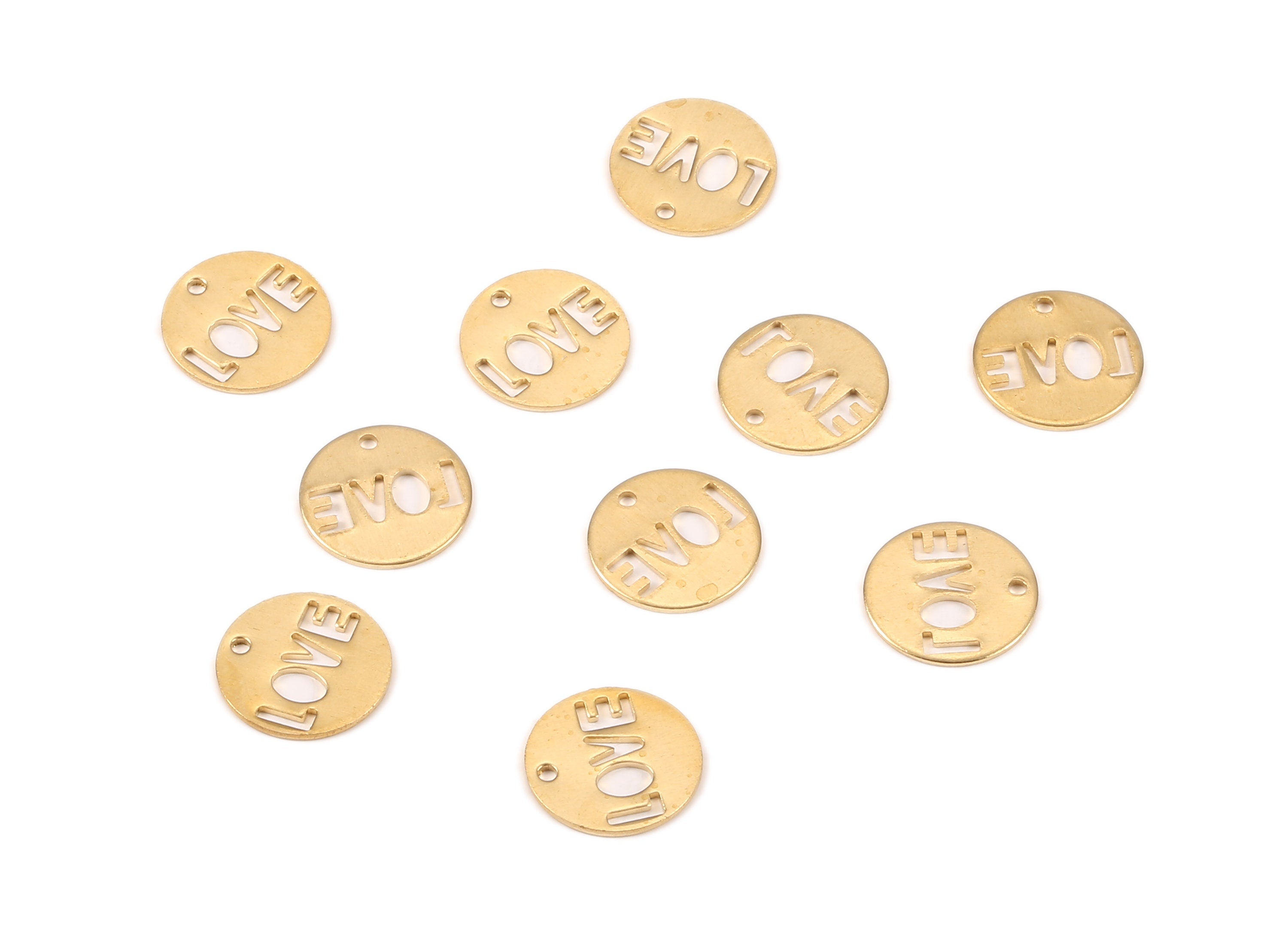 Brass Round Charms - Raw Brass Round Earrings and Pendant - Earring Findings - Jewelry Supplies - 14.05x14.05x0.76mm - PP2158 - DOMEDBAZAAR
