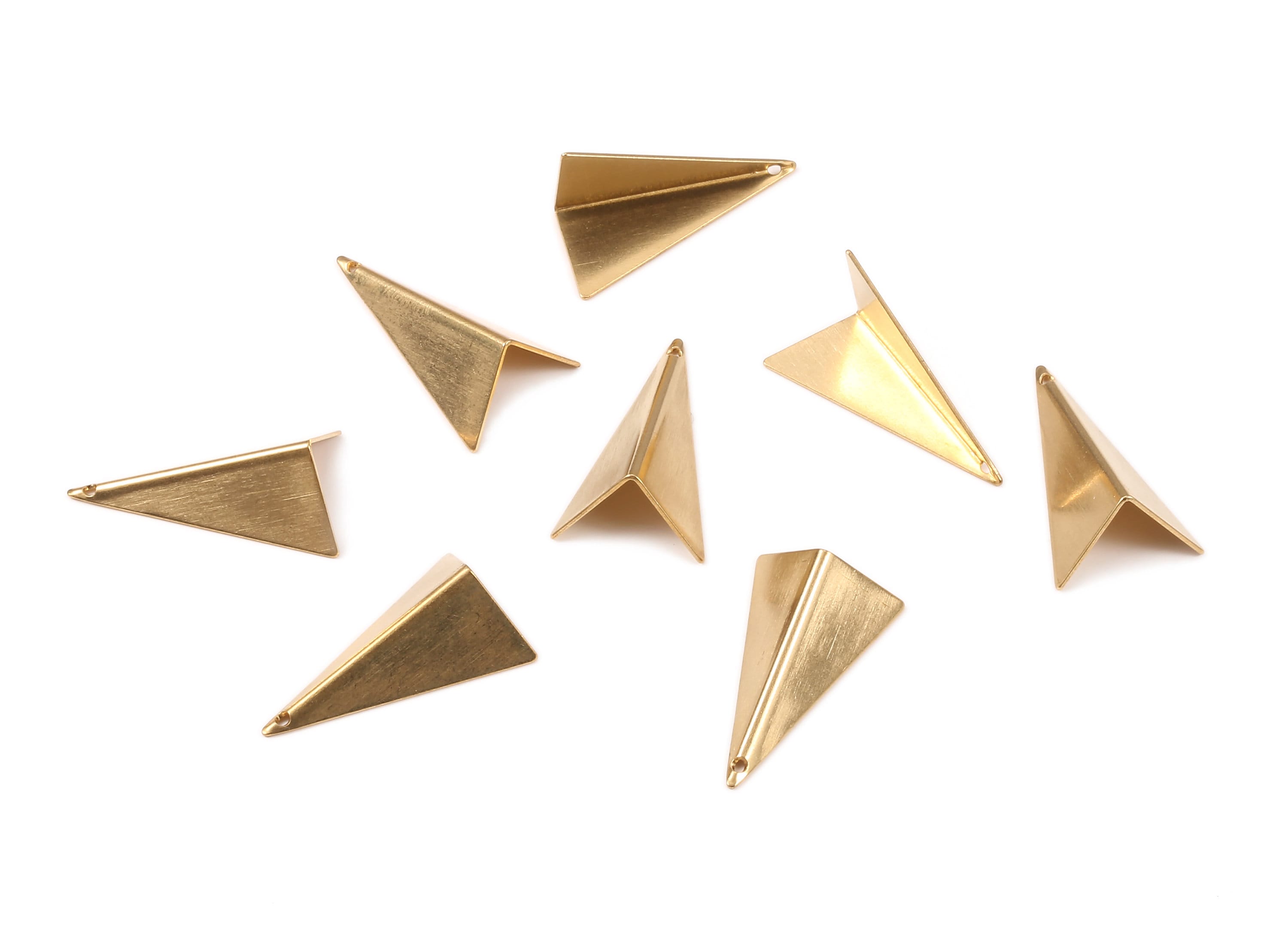 Brass Geometric Charms - Raw Brass Triangle Earrings and Pendant - Earring Findings - Jewelry Supplies - 24.96x14.31x0.5mm - PP2163 - DOMEDBAZAAR