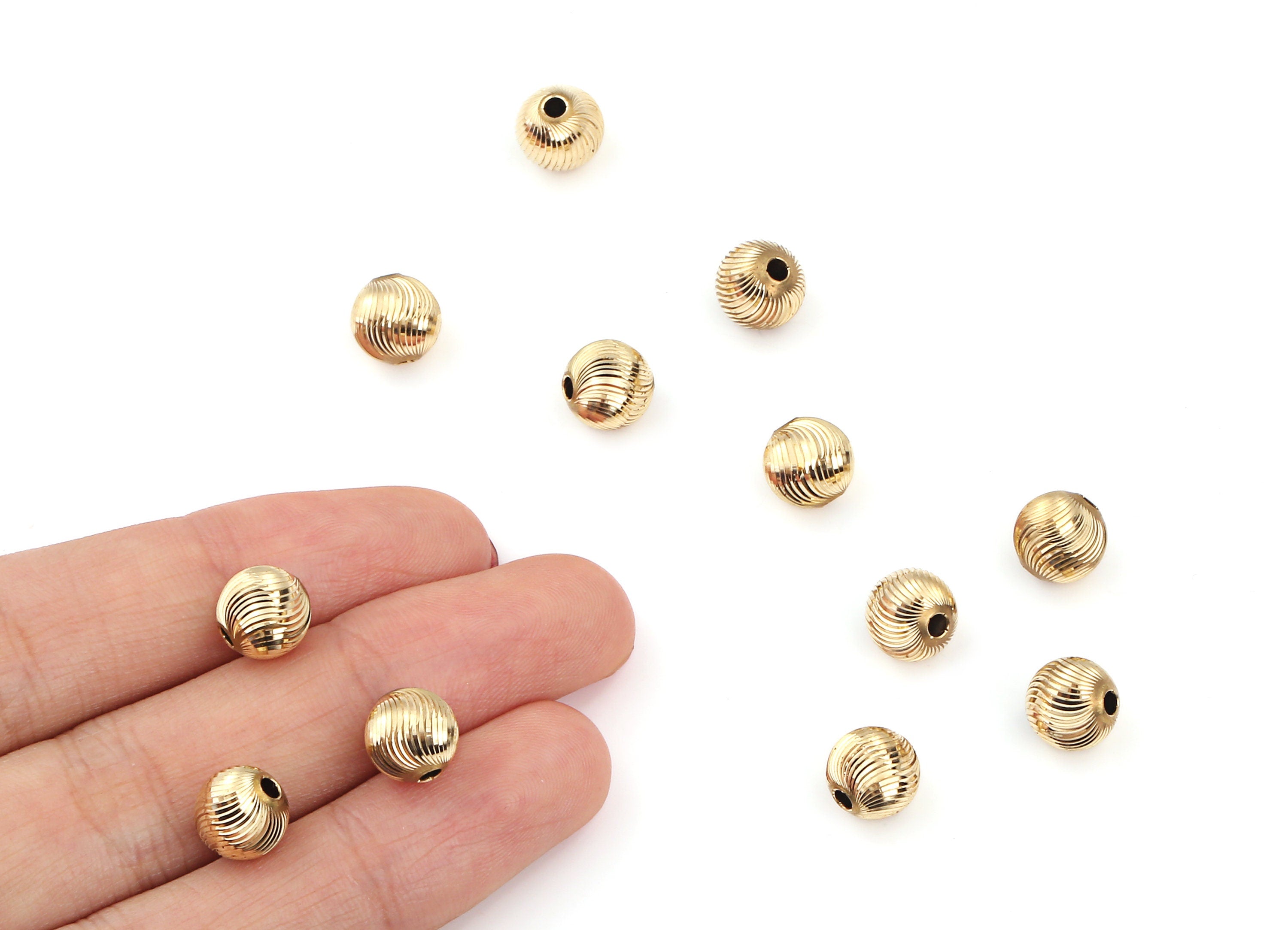 Brass Ball Charms - Raw Brass Beads Earrings and Pendant - Necklace Connectors - Jewelry Supplies - 8.12x7.89mm - PP2296 - DOMEDBAZAAR