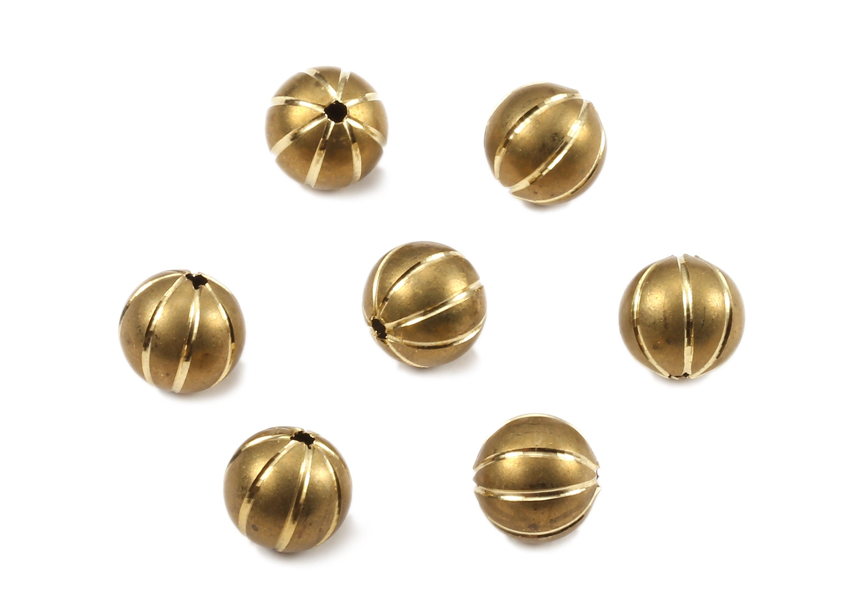 Brass Ball Charms - Raw Brass Beads Earrings and Pendant - Necklace Connectors - Jewelry Supplies - 11.8x11.46mm - PP2302 - DOMEDBAZAAR