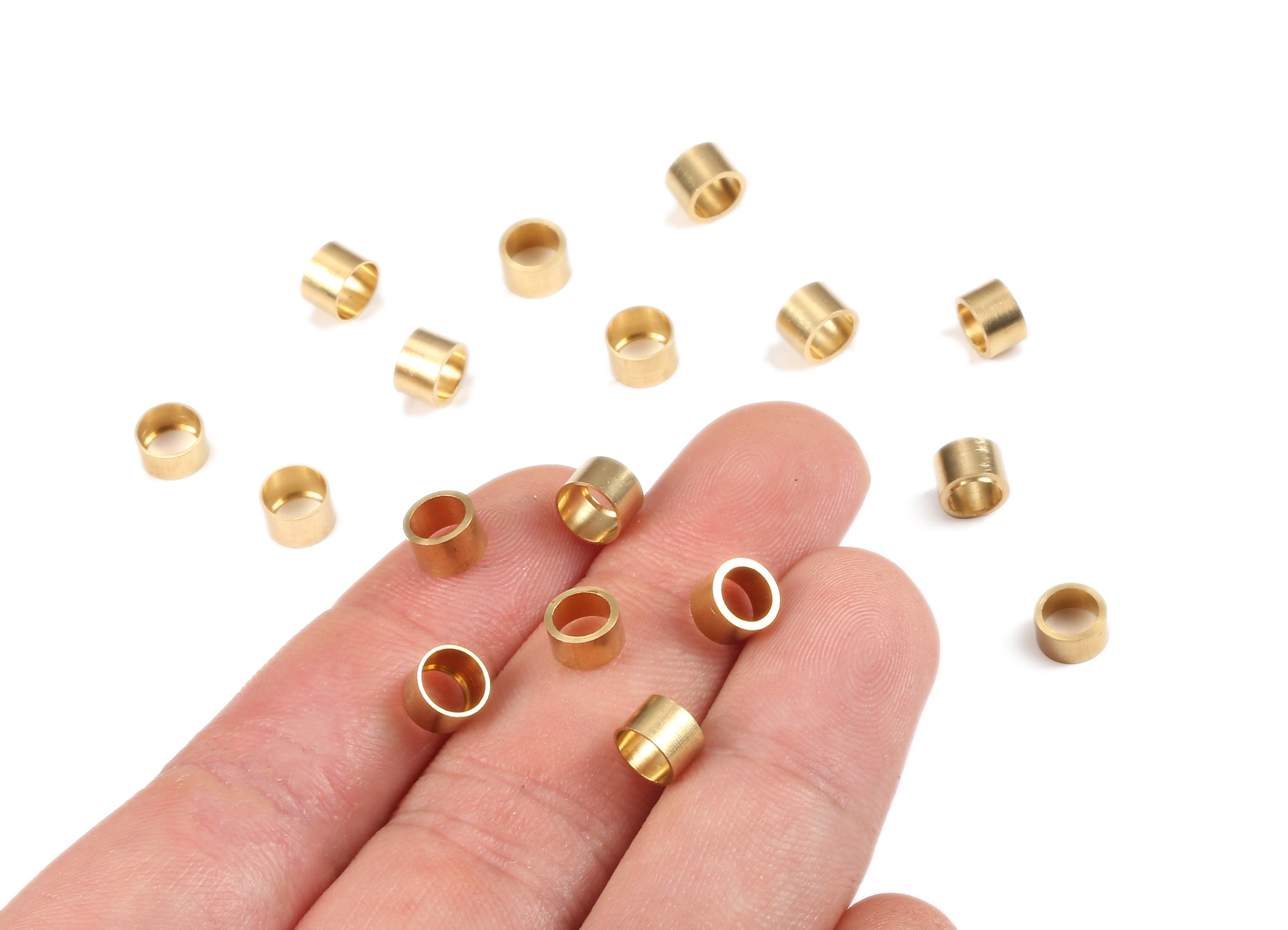 Brass Tube Beads - Raw Brass Tube Beads - Earring Findings - Jewellery Supplies - 6x3.89x0.67mm- PP2234 - DOMEDBAZAAR
