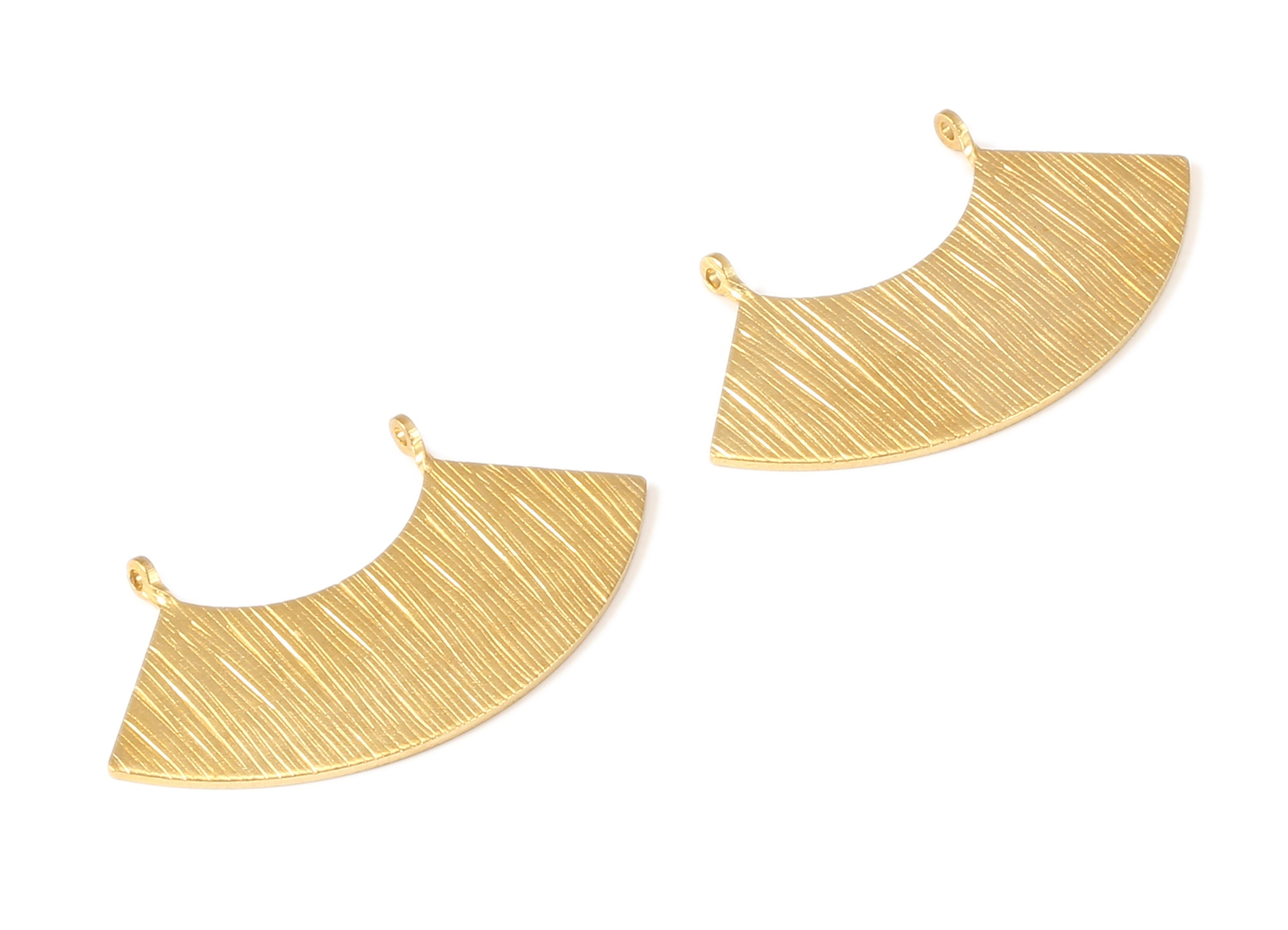 Brass Geometric Connectors - Raw Brass Geometric Connectors - Earring Findings - 2 Holes - Jewelry Supplies - 43.4x24.53x0.98mm - PP2280 - DOMEDBAZAAR