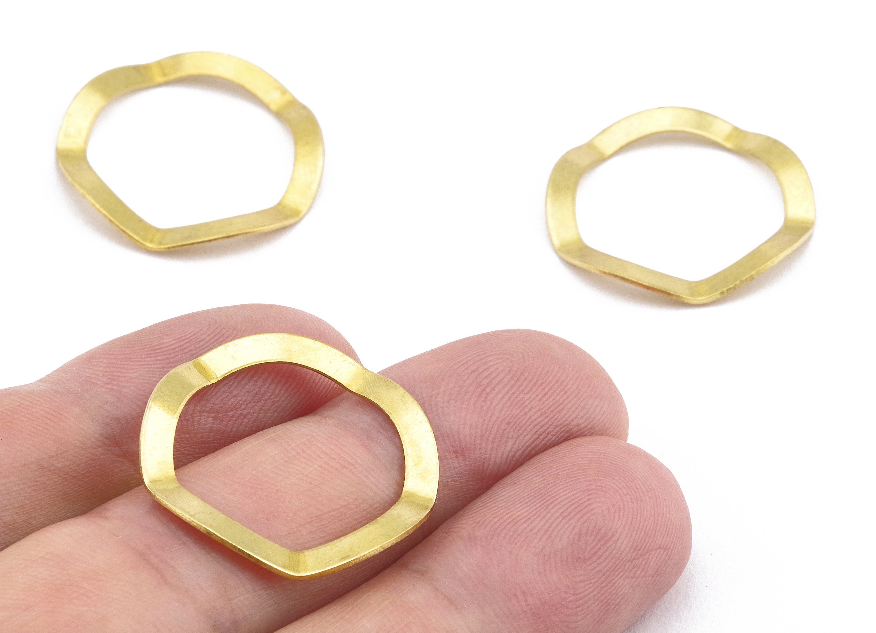 Brass Round Charms - Wave Brass Earrings and Pendant - Earring Findings - Jewelry Supplies - 25.14x25.14x0.6mm - PP2208 - DOMEDBAZAAR