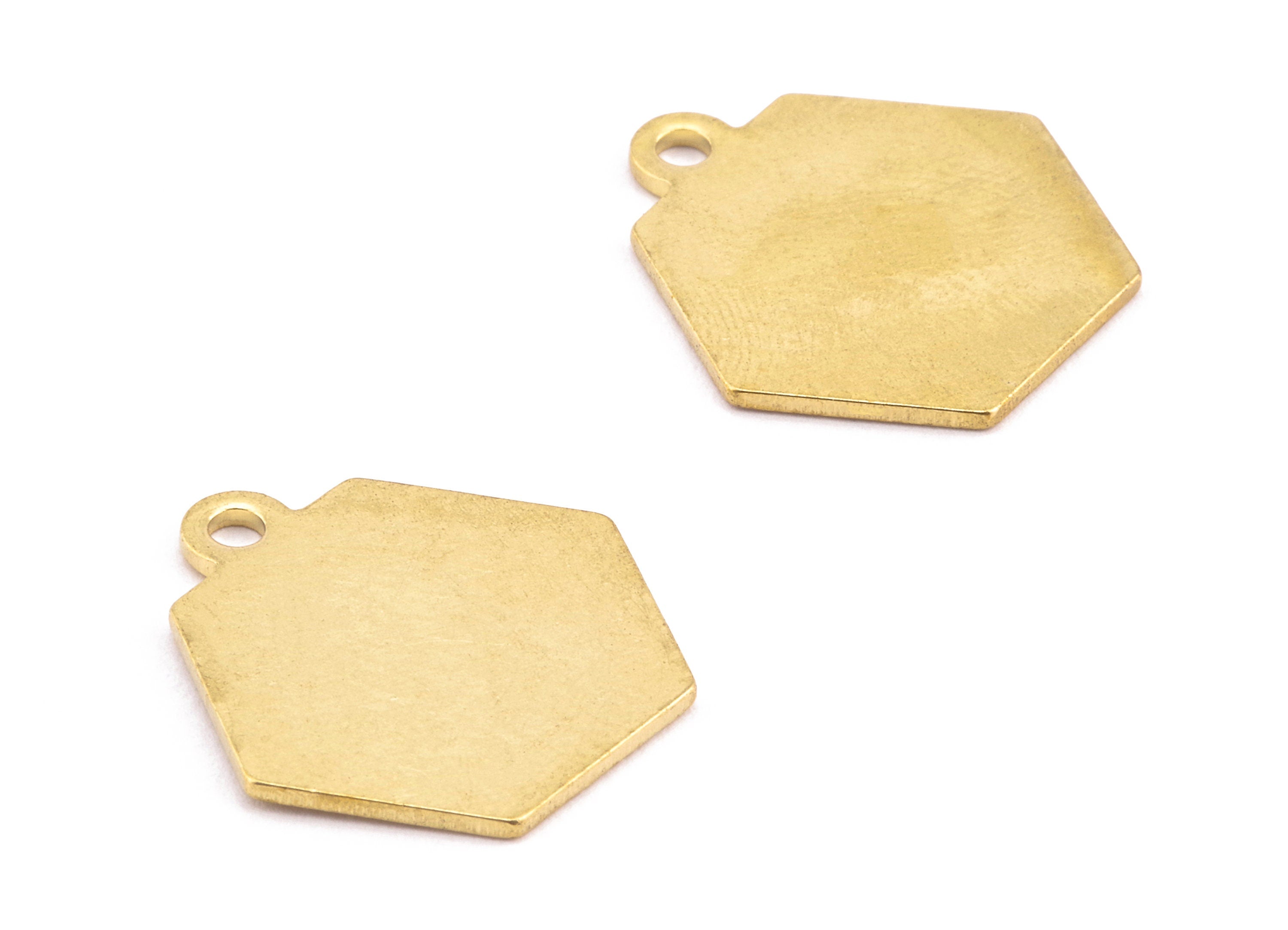 Brass Hexagon Blank - Raw Brass Hexagon Stamping Blank Earring and pendant - Jewelry Supplies - 19.3x16.01x0.97mm - PP2254 - DOMEDBAZAAR