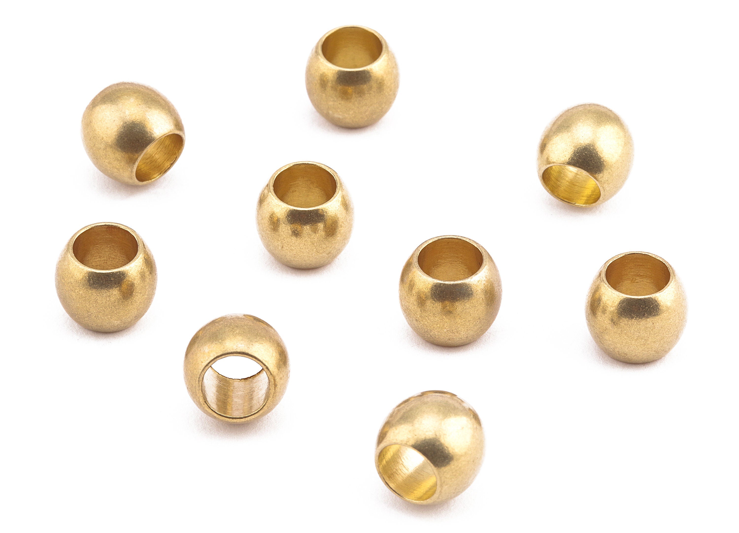 Brass Round Beads - Raw Brass Circle Beads - Earring Findings - Jewelry Supplies - 11.82x9.78x2.22mm - PP2228 - DOMEDBAZAAR