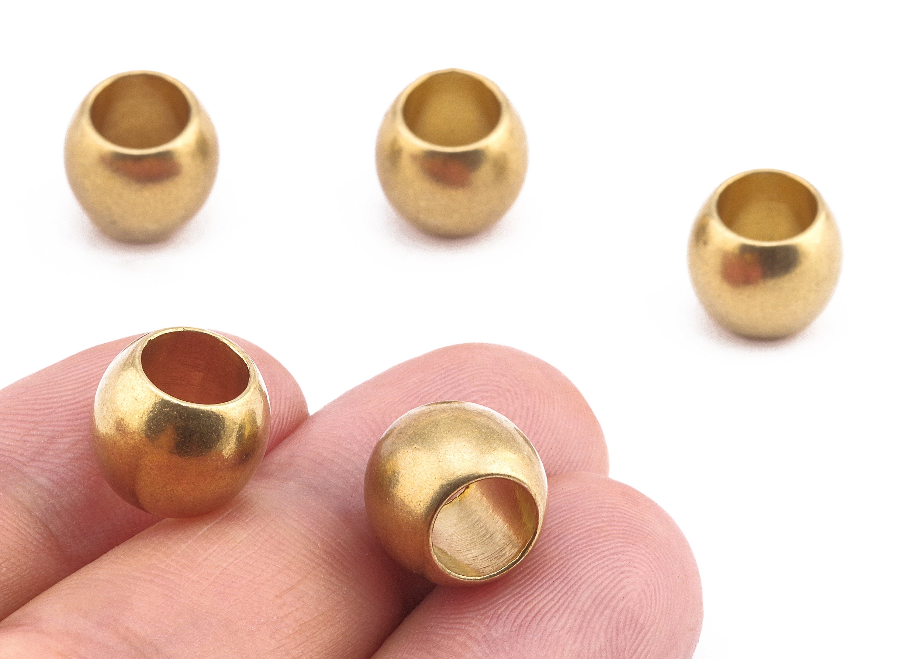 Brass Round Beads - Raw Brass Circle Beads - Earring Findings - Jewelry Supplies - 11.82x9.78x2.22mm - PP2228 - DOMEDBAZAAR