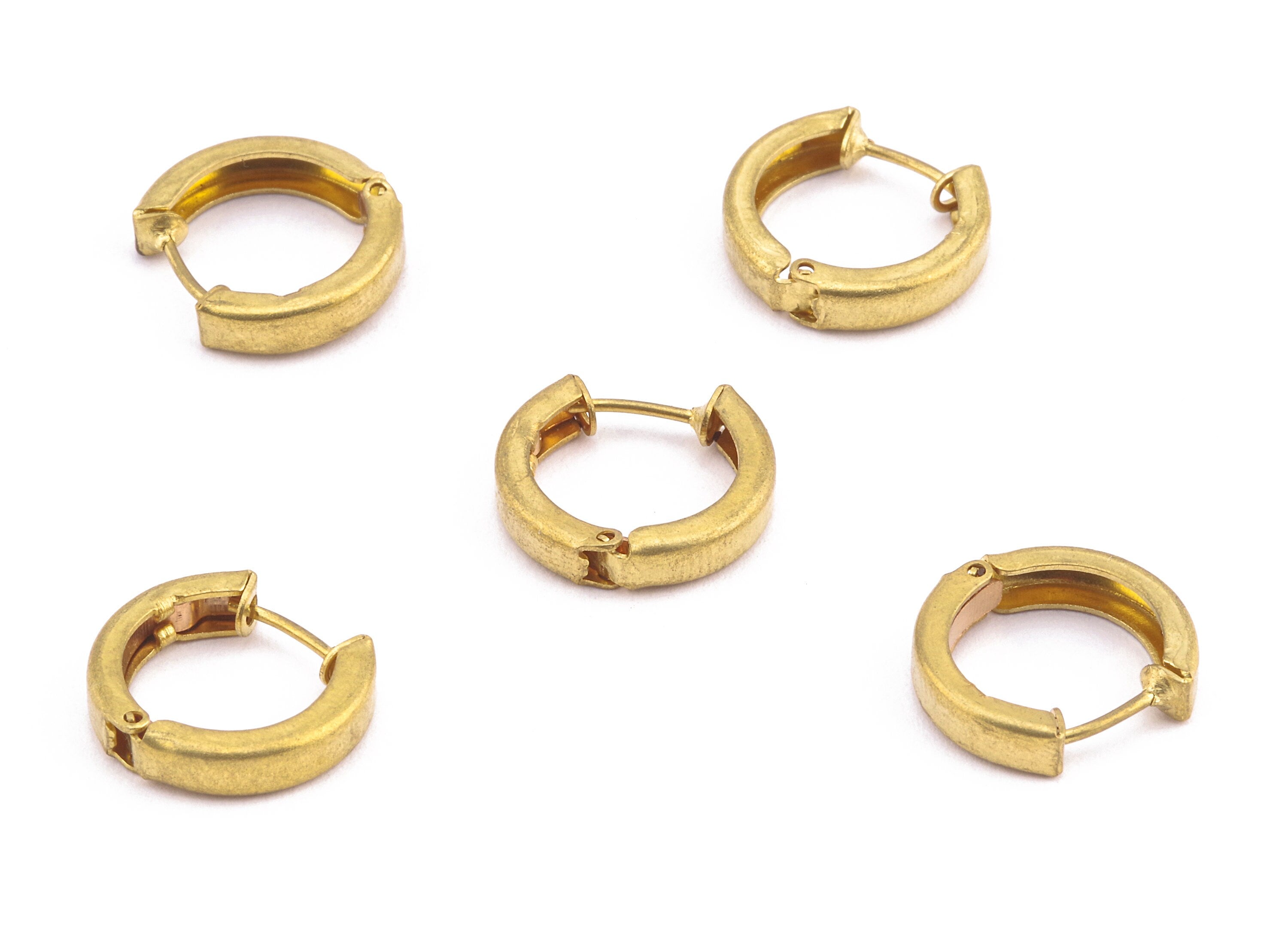 Brass Circle Earring Clips - Raw Brass Round Earring Clips - Earring Findings - Jewelry Supplies - 13.64x13.64x1.92mm - PP2244 - DOMEDBAZAAR