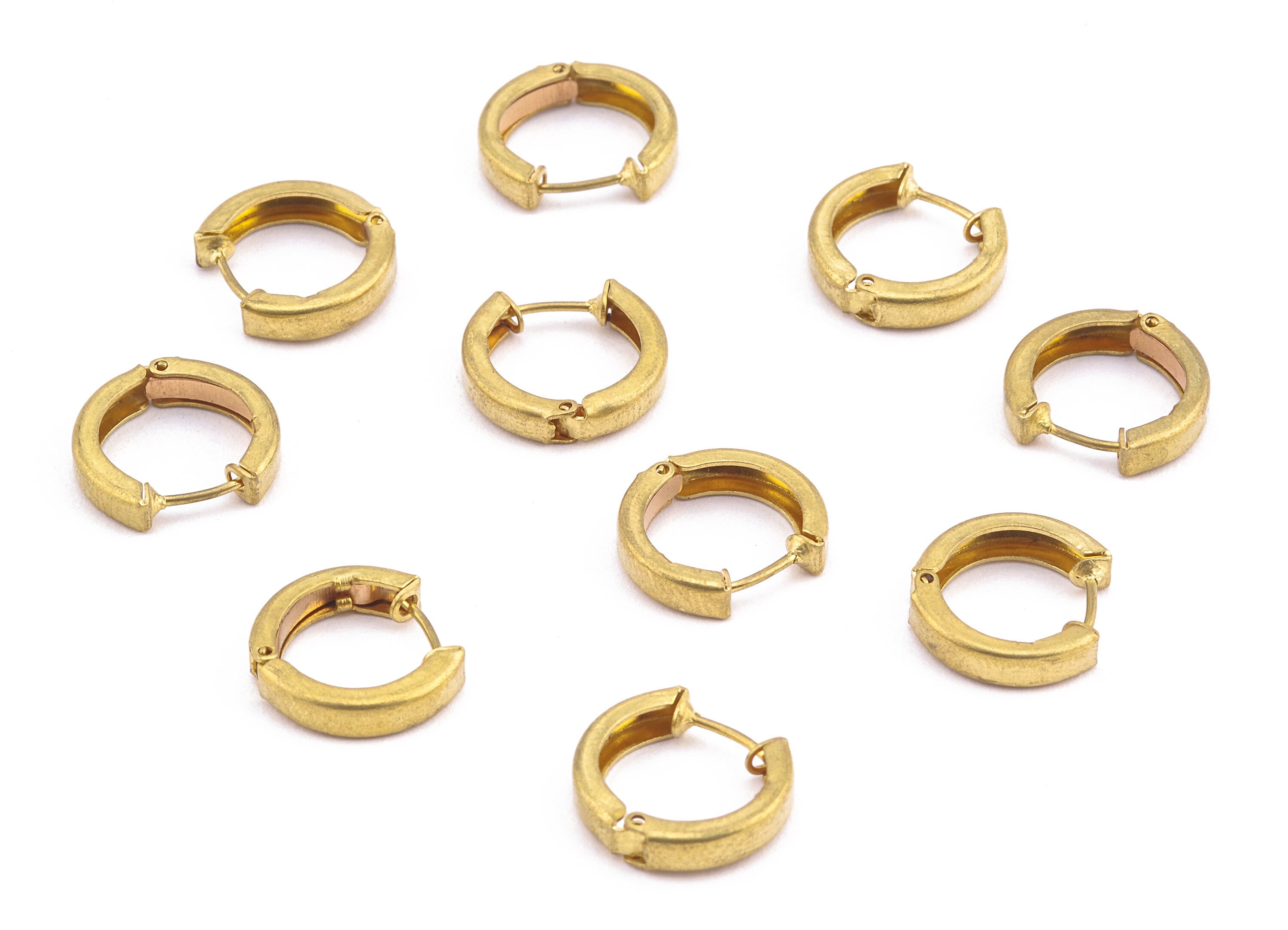 Brass Circle Earring Clips - Raw Brass Round Earring Clips - Earring Findings - Jewelry Supplies - 13.64x13.64x1.92mm - PP2244 - DOMEDBAZAAR