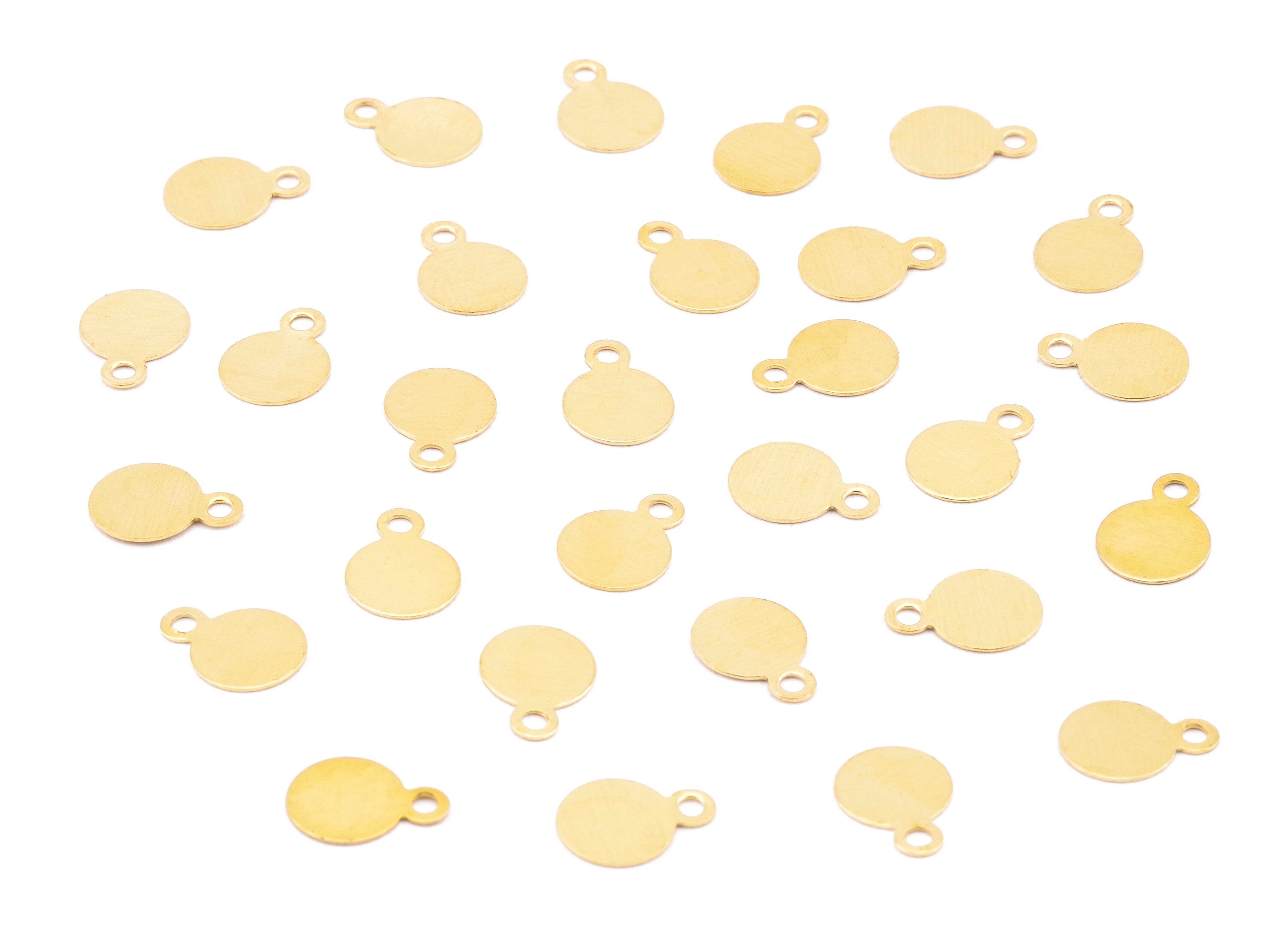 Brass Round Charms - Brass Stamping Tag - Brass Round Stamping Tag - Earring Findings - Jewelry Tag - 8.23x5.86x0.27mm - PP2209 - DOMEDBAZAAR