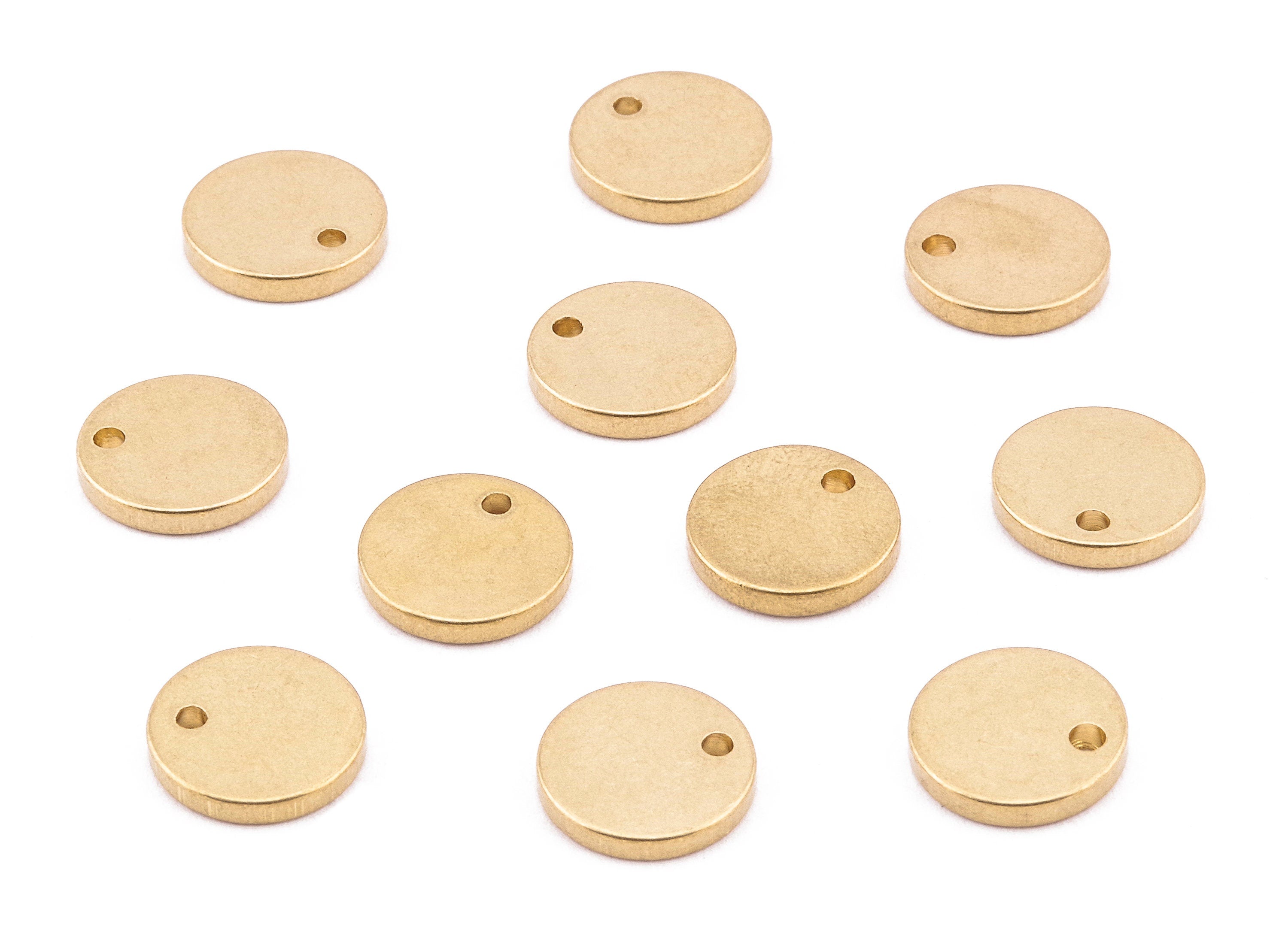 Brass Round Charms - Brass Stamping Tag - Brass Round Stamping Tag - Earring Findings - Jewelry Tag - 10.02x10.02x1.85mm - PP2221 - DOMEDBAZAAR
