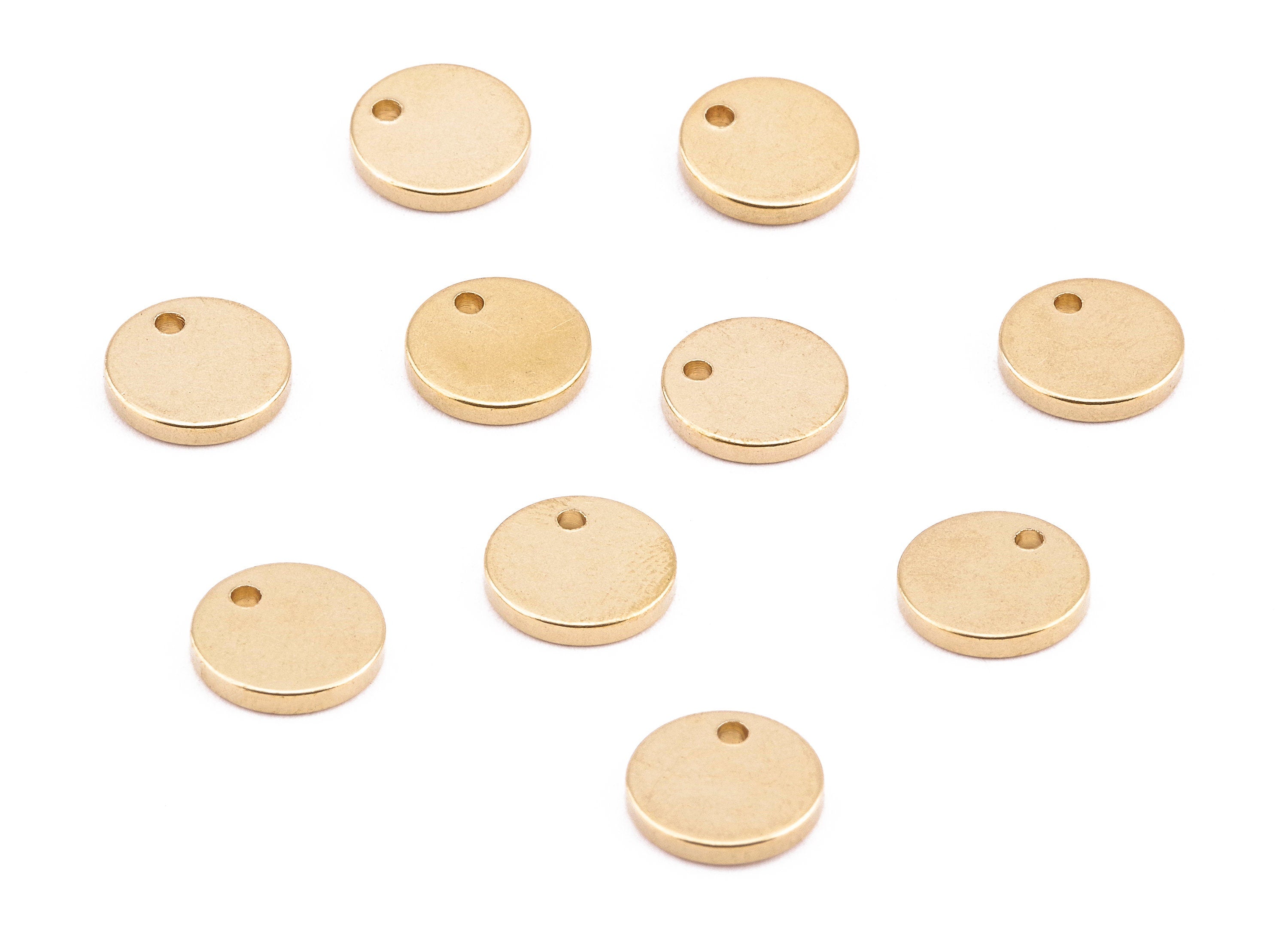 Brass Round Charms - Brass Stamping Tag - Brass Round Stamping Tag - Earring Findings - Jewelry Tag - 10.03x10.03x1.6mm - PP2219 - DOMEDBAZAAR