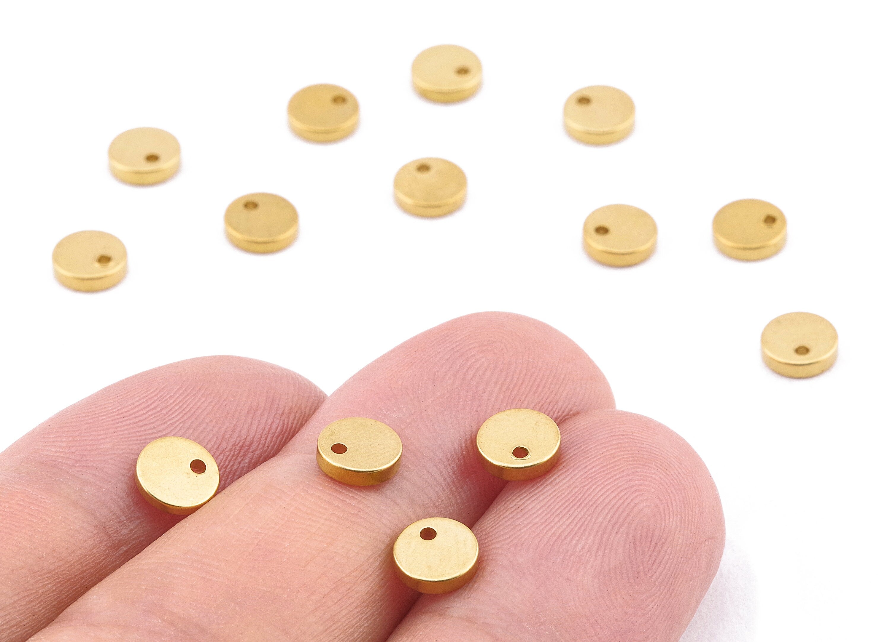 Brass Round Charms - Brass Stamping Tag - Brass Round Stamping Tag - Earring Findings - Jewelry Tag - 5.97x5.97x1.6mm - PP2220 - DOMEDBAZAAR