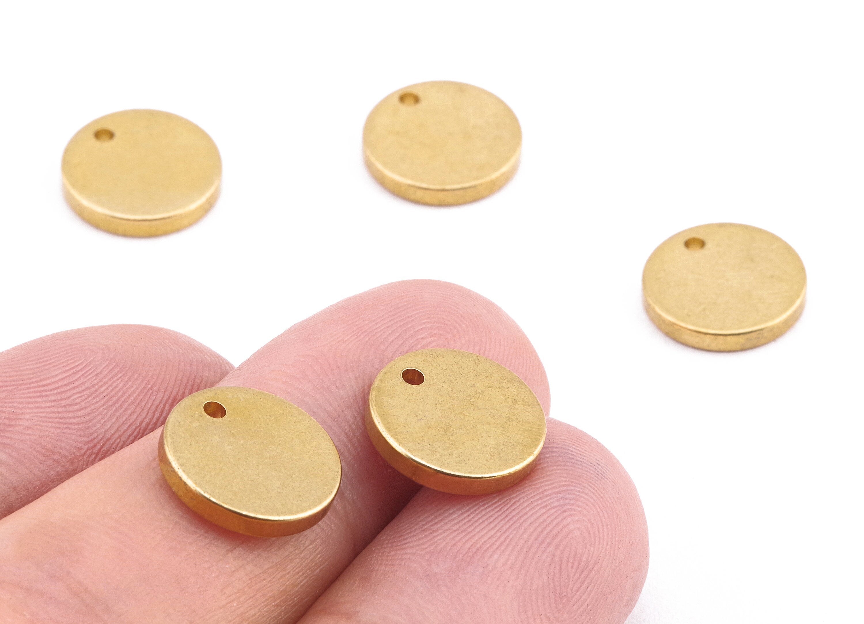 Brass Round Charms - Brass Stamping Tag - Brass Round Stamping Tag - Earring Findings - Jewelry Tag - 11.91x11.91x1.95mm - PP2266 - DOMEDBAZAAR