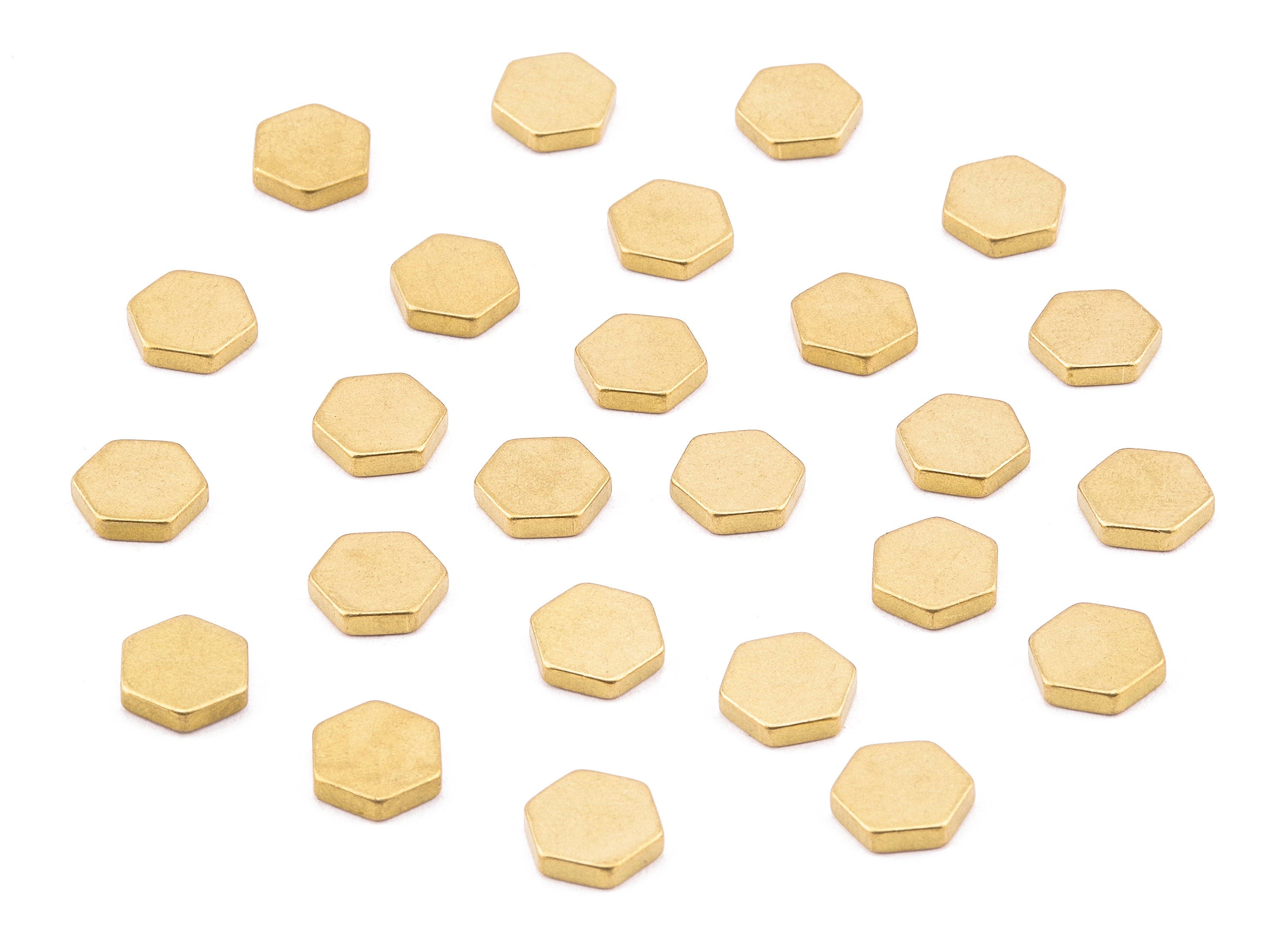 Brass Hexagon Blank - Raw Brass Hexagon Stamping Blank Earring and pendant - Jewelry Supplies - 9x7.99x1.87mm - PP2224 - DOMEDBAZAAR