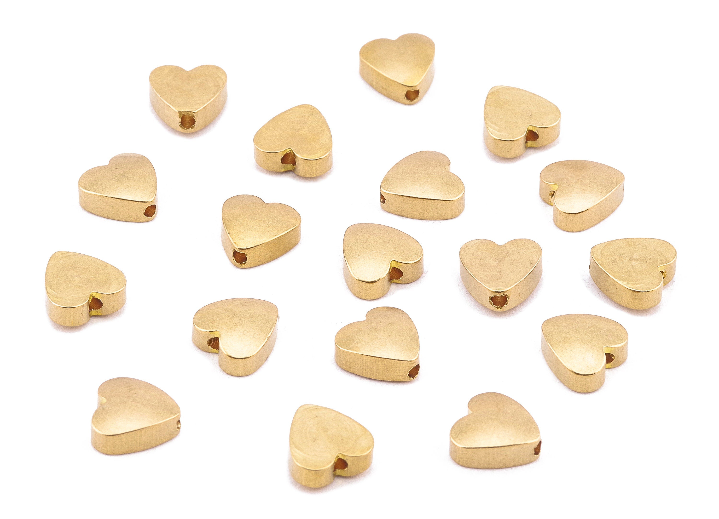 Brass Cabochon Heart Tag - Raw Brass Cabochon Heart Tag Stamping Blank Earring and pendant - Jewelry Supplies - 7.91x7.87x3.3mm - PP2225 - DOMEDBAZAAR