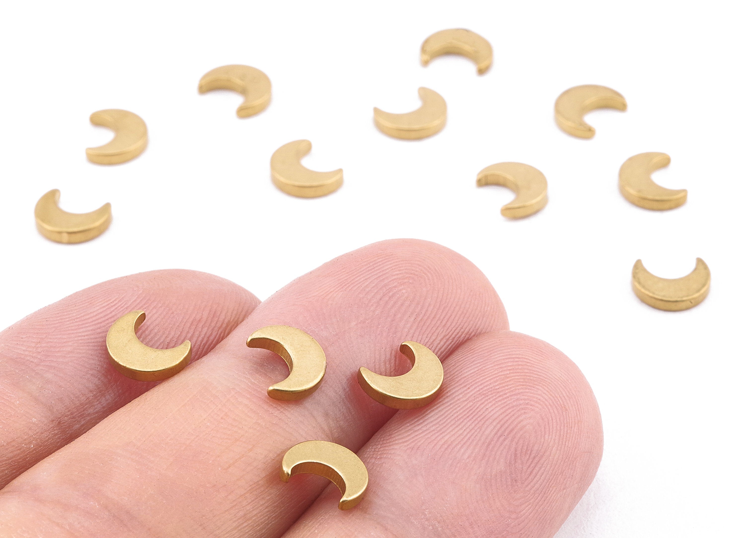 Brass Moon Blank - Raw Brass Moon Blank Stamping Blank Earring and pendant - Jewelry Supplies - 7.08x5.78x1.48mm - PP2211 - DOMEDBAZAAR