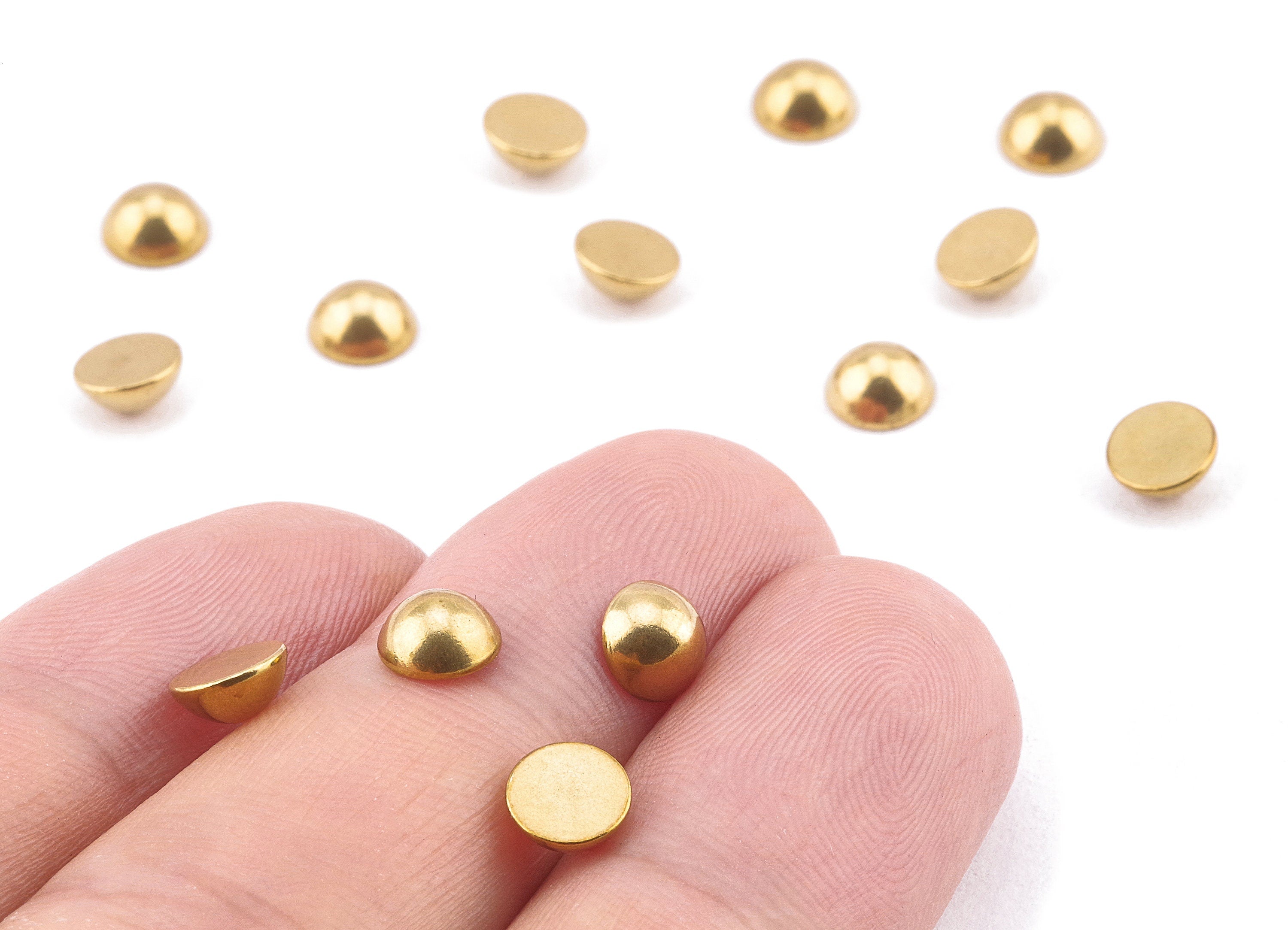 Brass Cabochon Round Tag - Raw Brass Cabochon Round Tag Stamping Blank Earring and pendant - Jewelry Supplies - 5.97x2.91x2.91mm - PP2217 - DOMEDBAZAAR