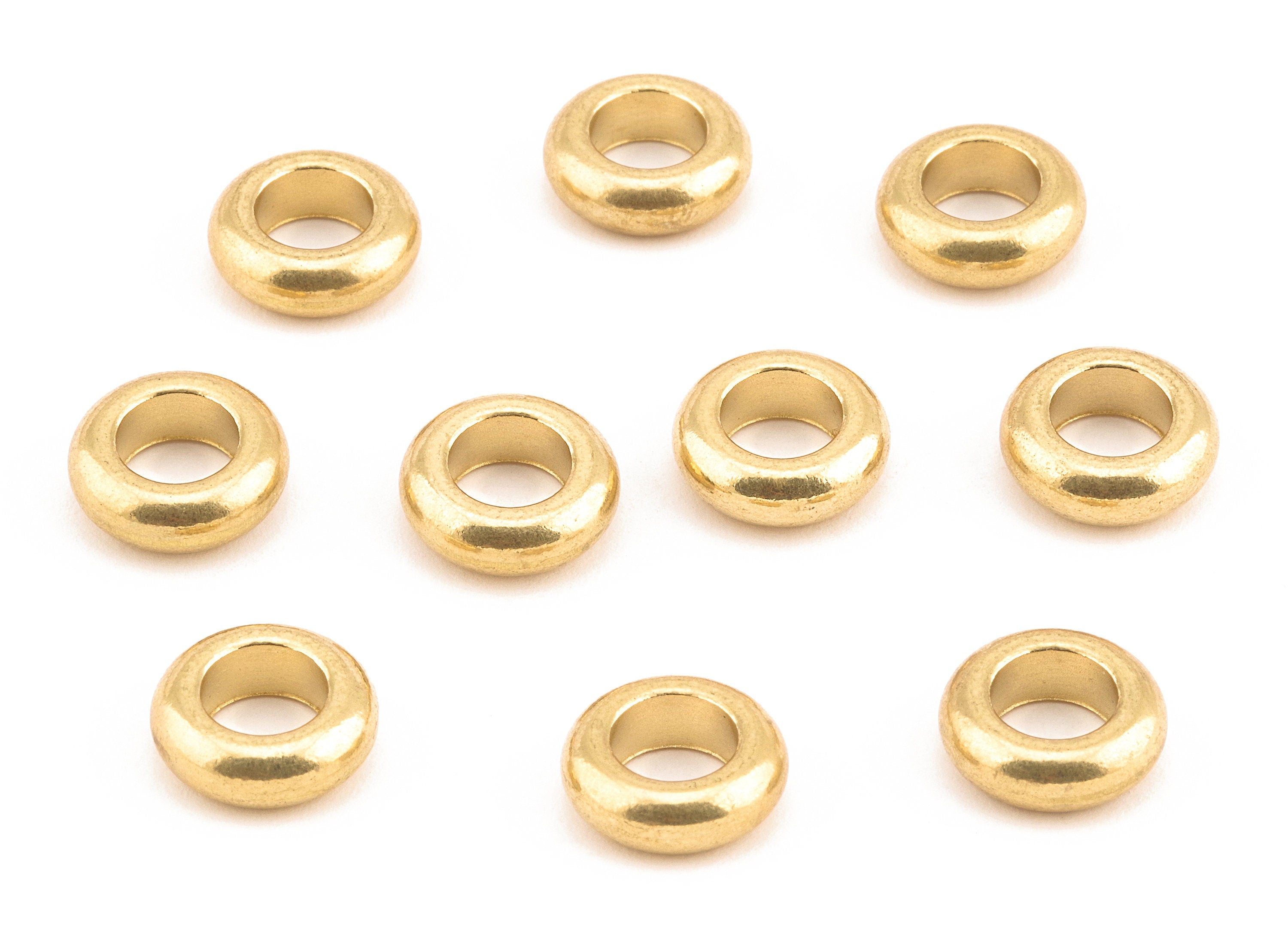 Brass Round Beads - Raw Brass Circle Beads - Earring Findings - Jewelry Supplies - 11.86x4.03x3.06mm - PP2269 - DOMEDBAZAAR