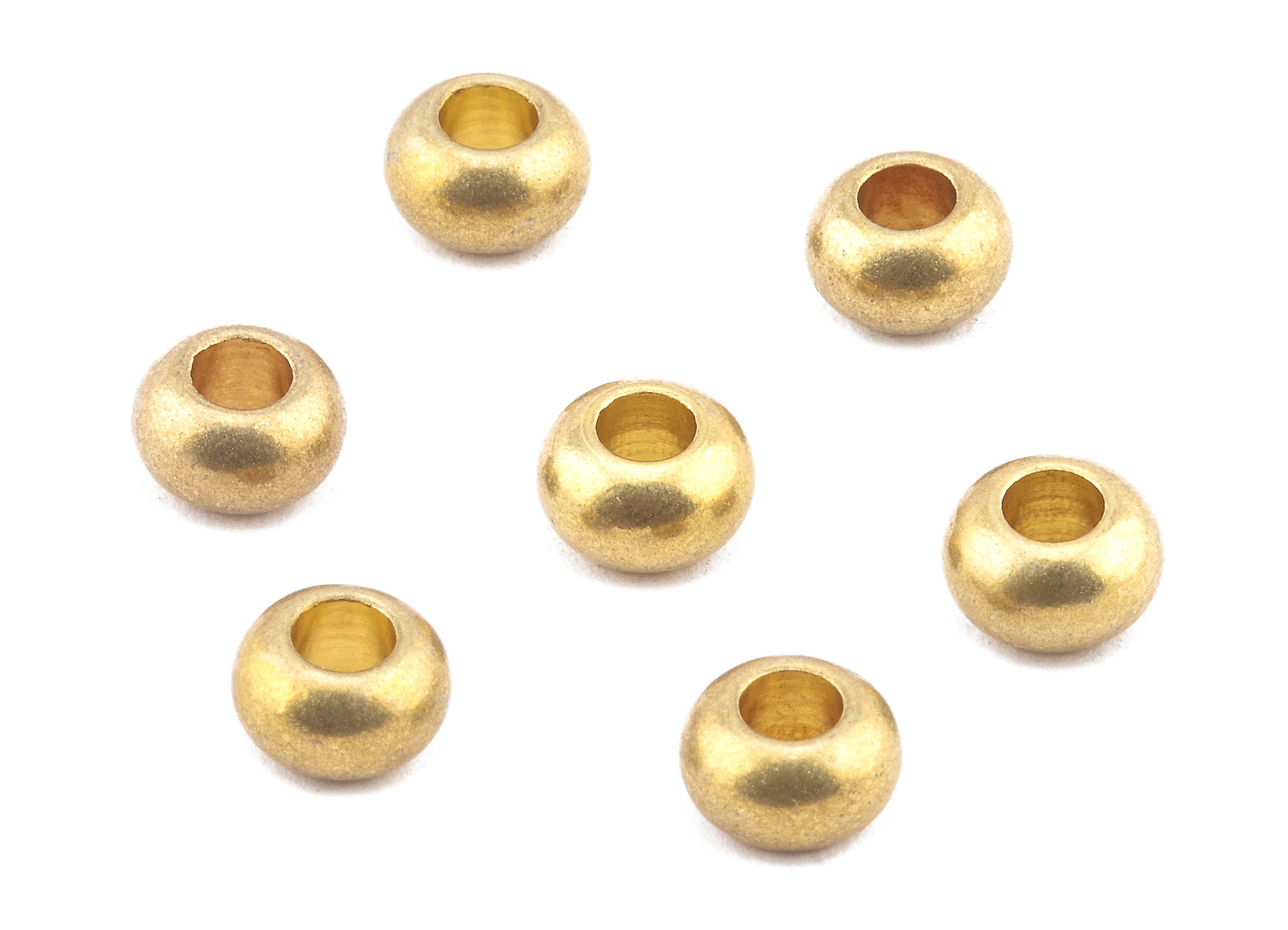 Brass Round Beads - Raw Brass Circle Beads - Earring Findings - Jewelry Supplies - 7.73x4.52x2.4mm - PP2253 - DOMEDBAZAAR