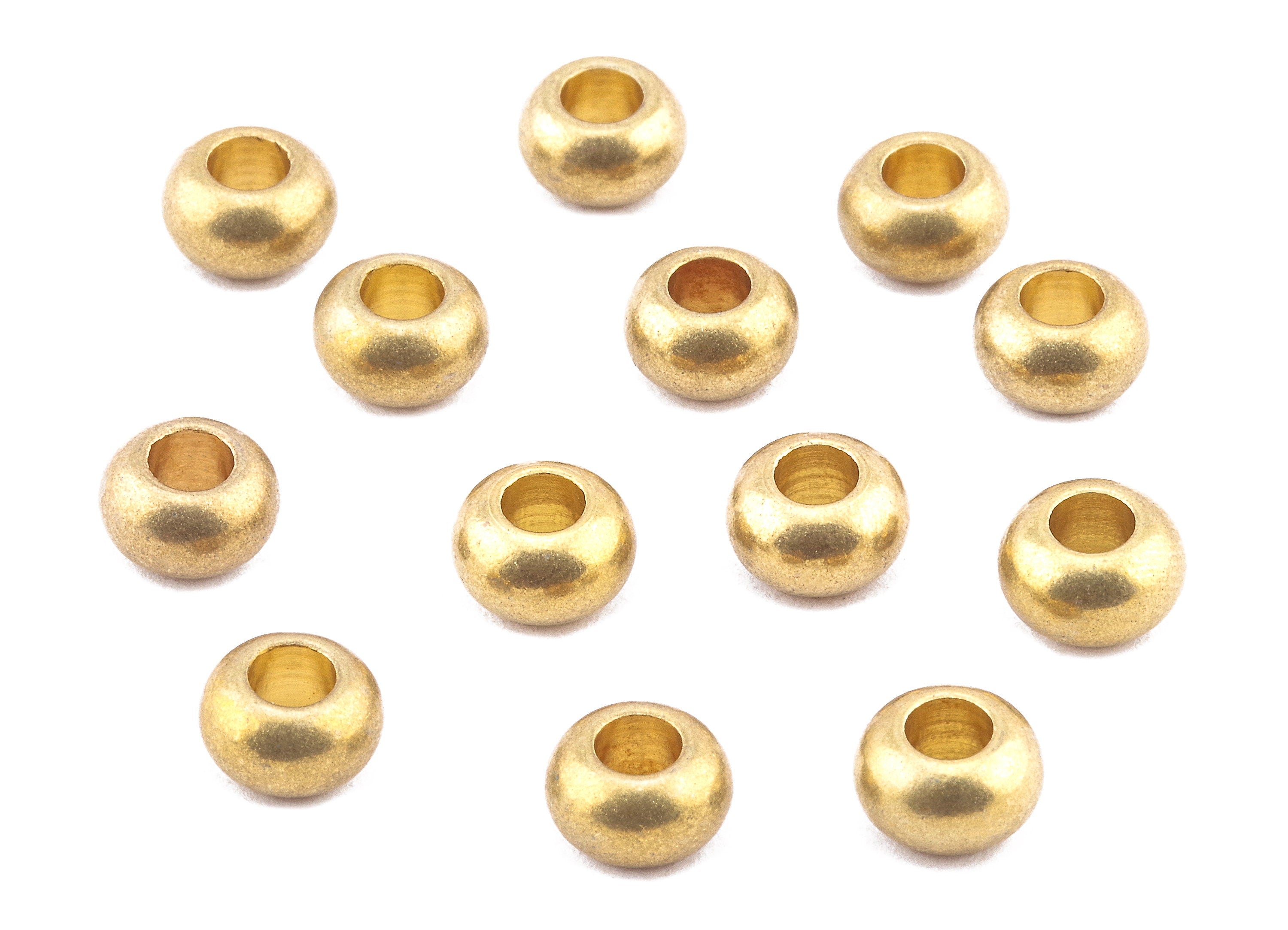 Brass Round Beads - Raw Brass Circle Beads - Earring Findings - Jewelry Supplies - 7.73x4.52x2.4mm - PP2253 - DOMEDBAZAAR