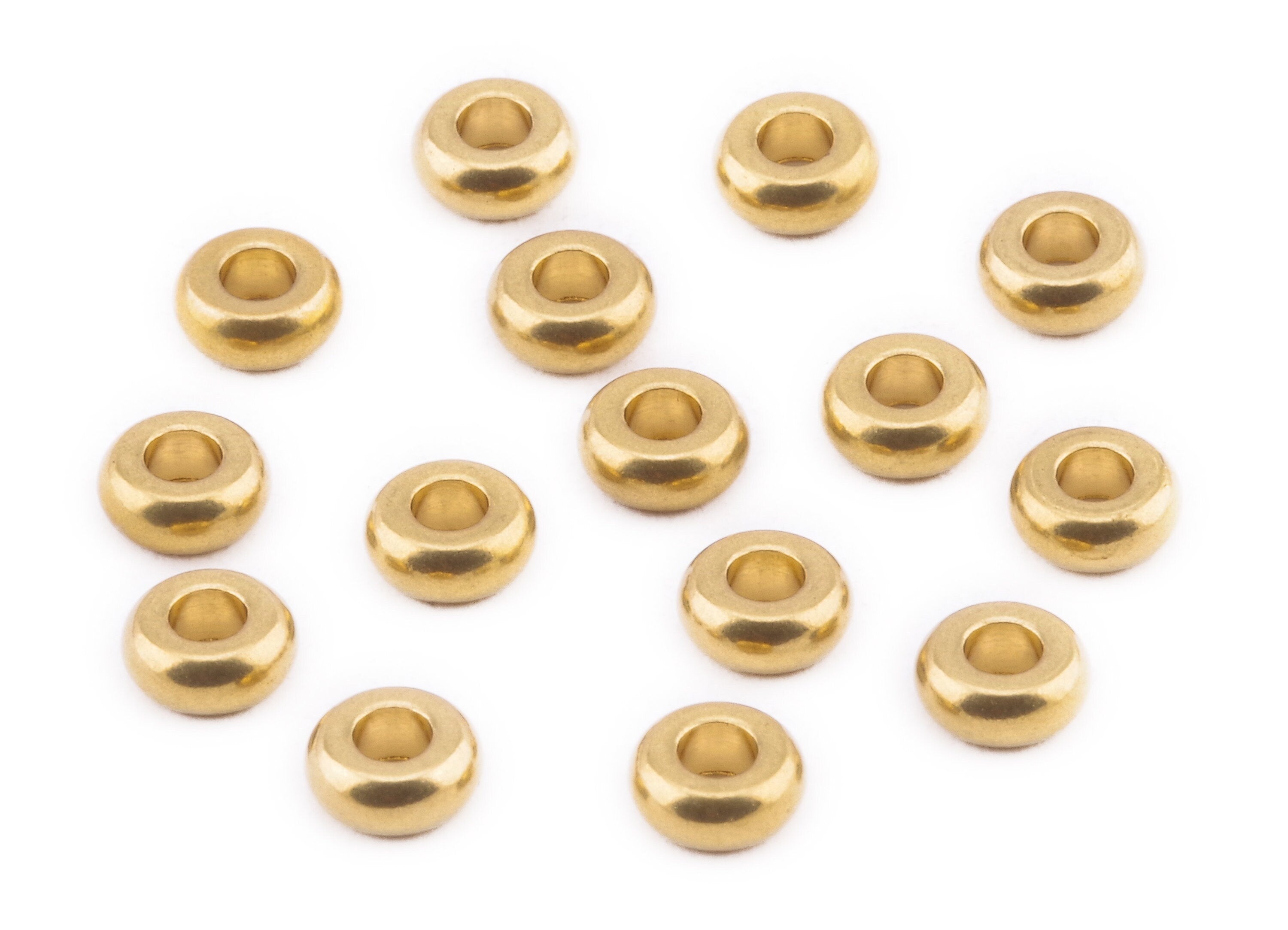 Brass Round Beads - Raw Brass Circle Beads - Earring Findings - Jewelry Supplies - 4.86x2.08x1.47mm - PP2263 - DOMEDBAZAAR