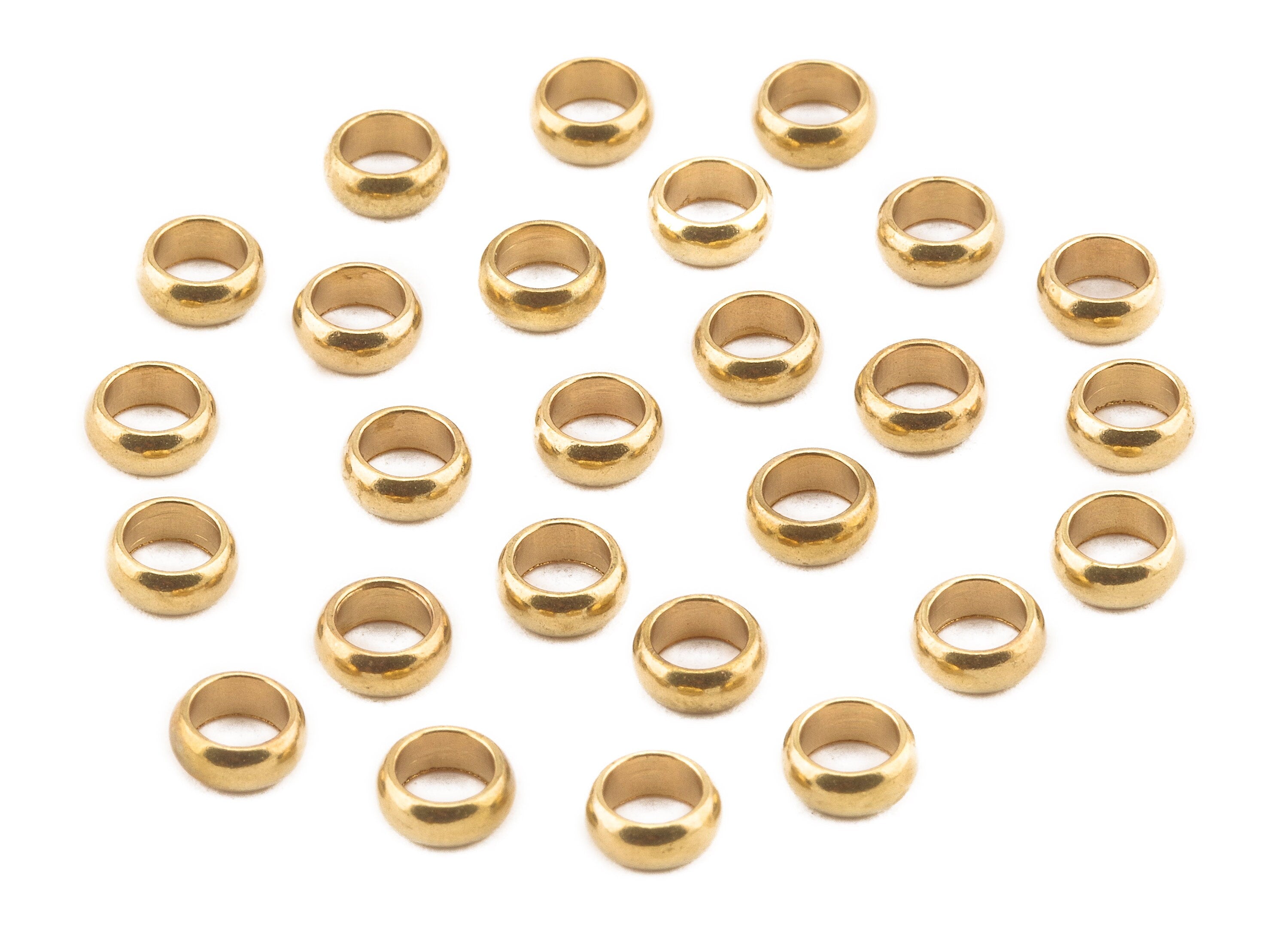 Brass Round Beads - Raw Brass Circle Beads - Earring Findings - Jewelry Supplies - 5.9x2.5x1.17mm - PP2264 - DOMEDBAZAAR