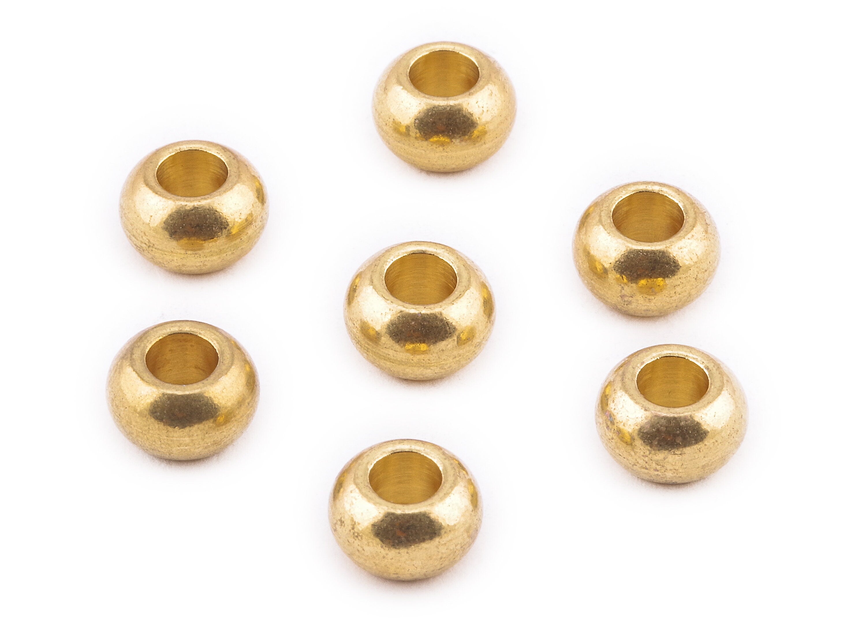 Brass Round Beads - Raw Brass Circle Beads - Earring Findings - Jewelry Supplies - 7.86x4.85x2.24mm - PP2267 - DOMEDBAZAAR
